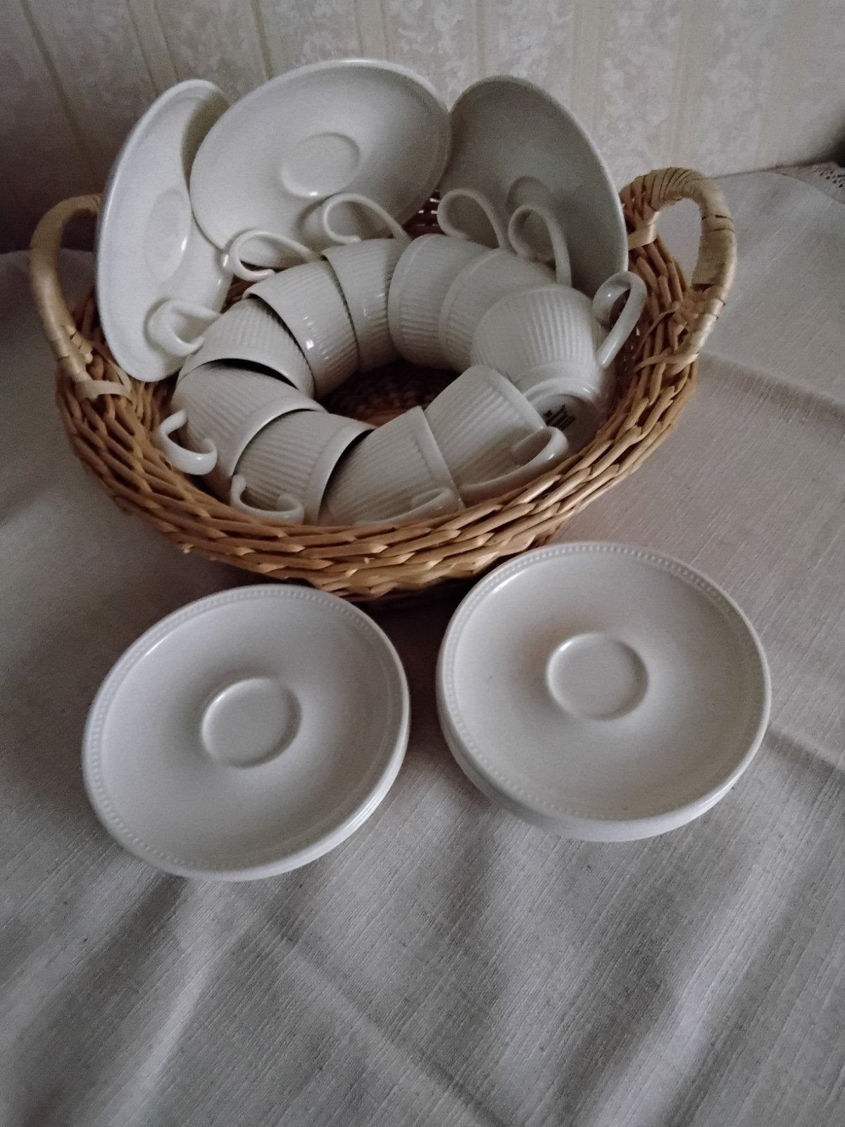wedgwood winsor 10 kop en schotels., Ophalen of Verzenden, Zo goed als nieuw, Porselein, Kop(pen) en/of Schotel(s)
