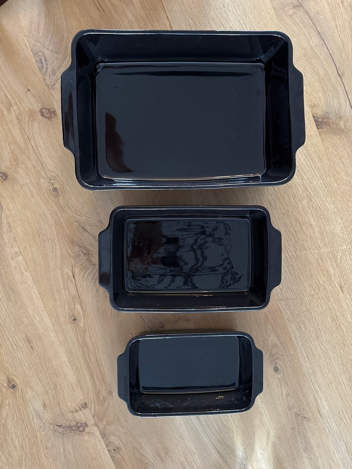 3 AH ovenschalen in verschillende formaten, Ophalen, Zwart, Steen/keramiek, Overige merken