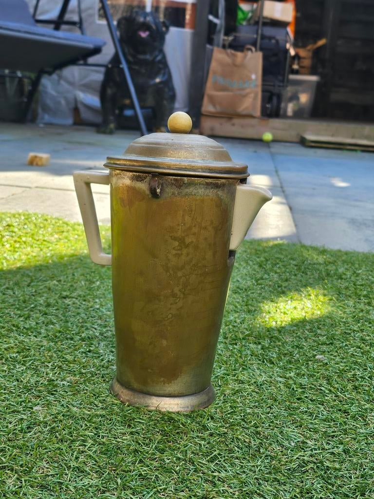 Antieke Art Deco Theepot met Houder uit Engeland, Ophalen of Verzenden