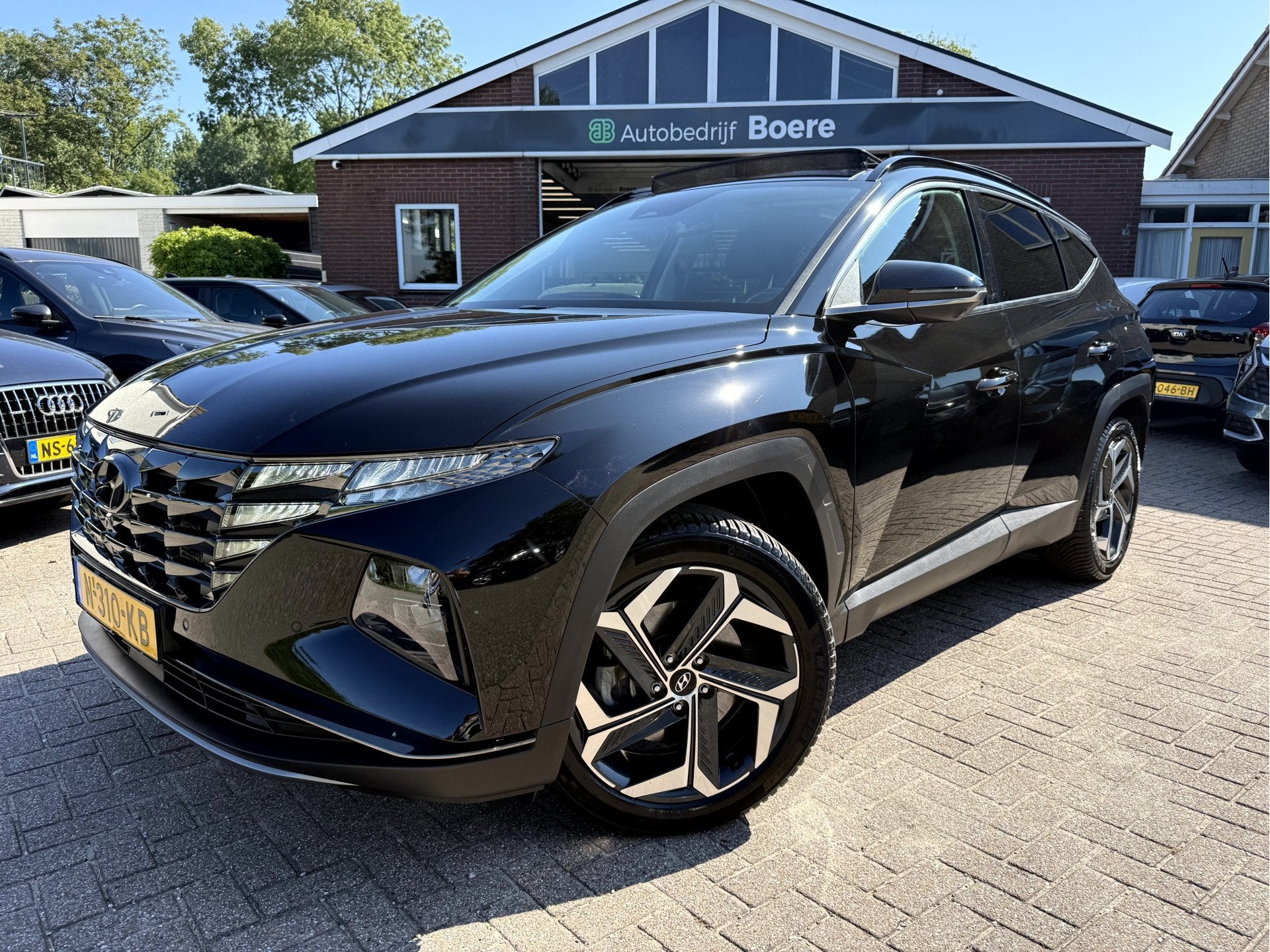 Hyundai Tucson 1.6 T-GDI HEV Premium Sky Panoramadak, 19''Lm, Auto's, Hyundai, Gebruikt, 4 cilinders, 1650 kg, Zwart