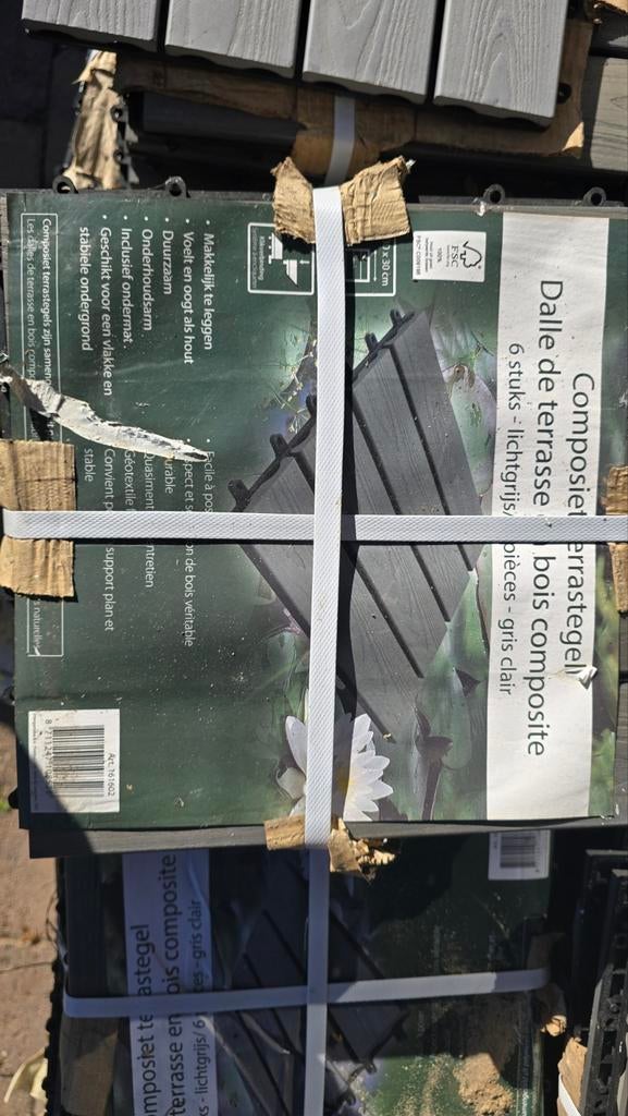 Composiet kliktegels 30x30 antraciet 48m2, Tuin en Terras, Ophalen, Nieuw, Composiet