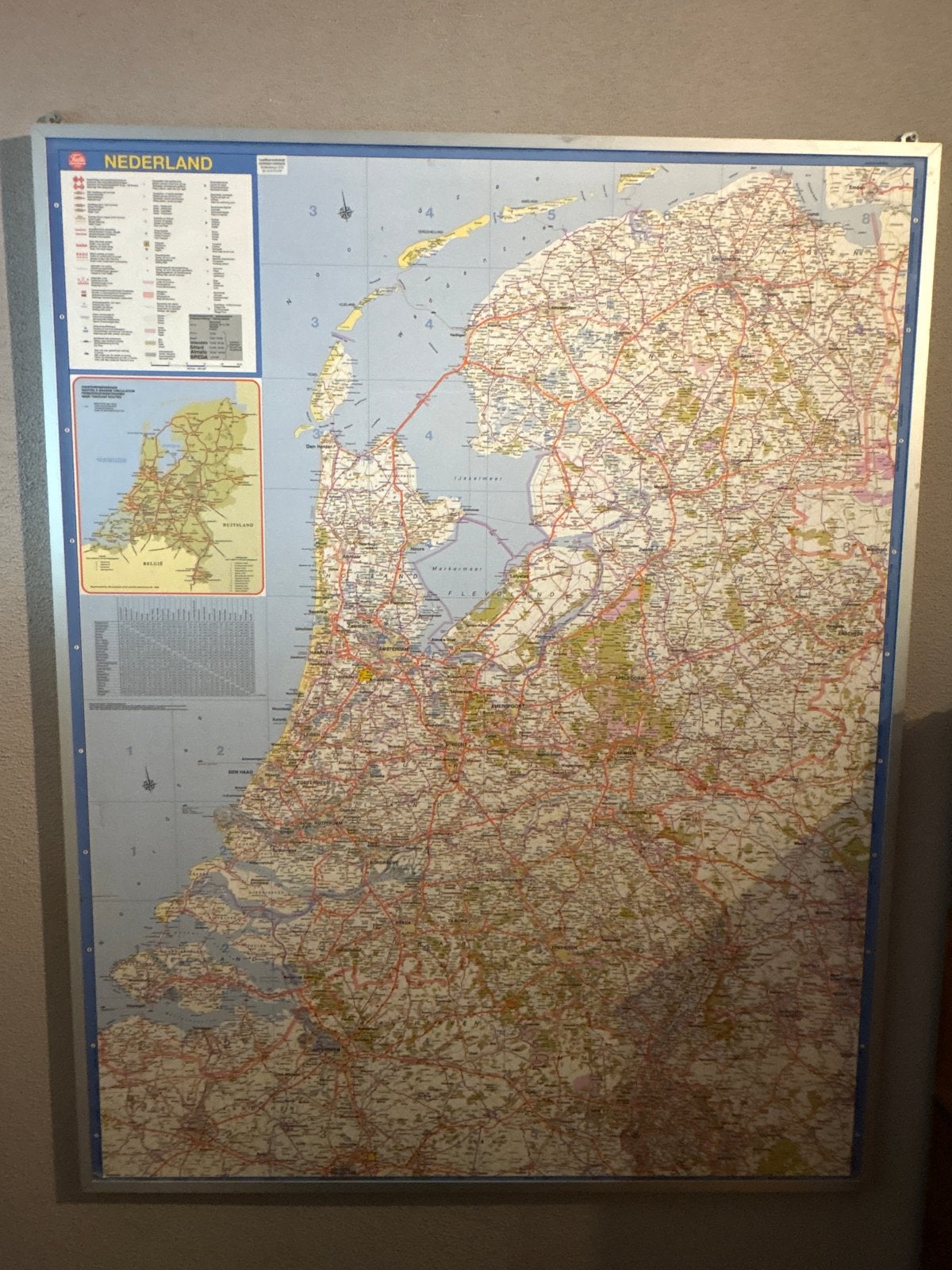 Grote ingelijste topografische kaart van Nederland, Boeken, Ophalen, 2000 tot heden, Nederland, Landkaart