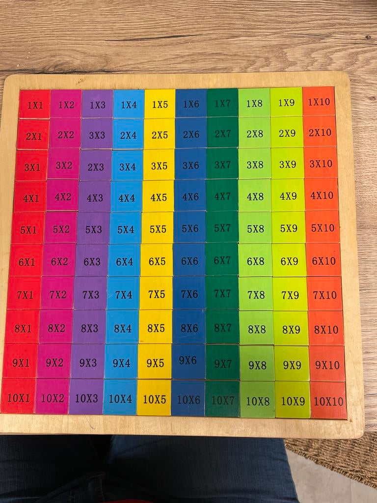 Houten Puzzelplaat: Tafels Oefenen (1-10), Ophalen of Verzenden, Gebruikt, Puzzelen