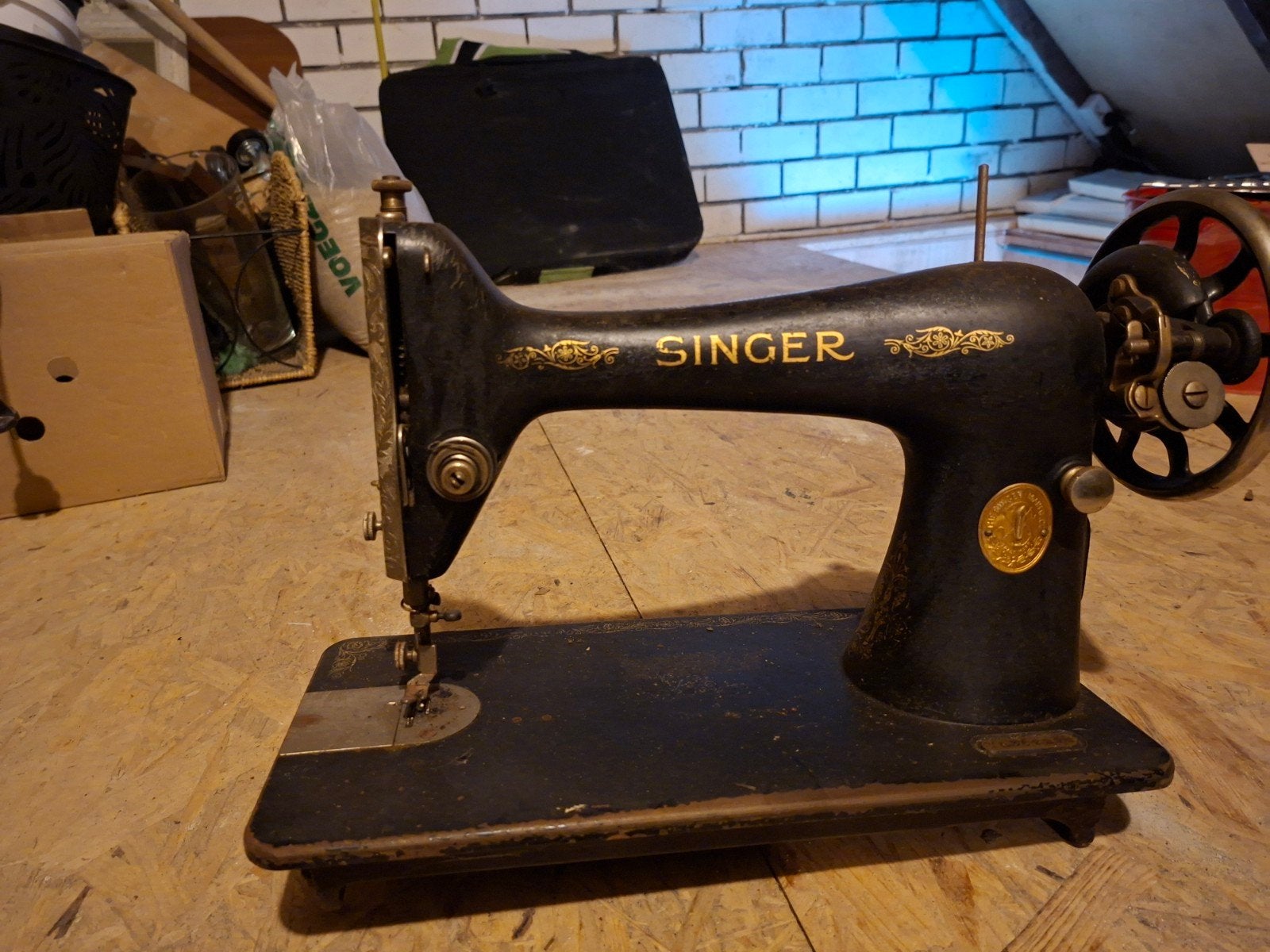 Antieke Singer Naaimachine met Onderstel - Decoratief, Ophalen, Gebruikt, Naaimachine, Singer