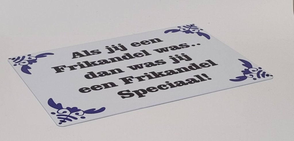 Als jij een frikandel was speciaal reclamebord van metaal, Info@deconoord.nl, Deco Noord, Nieuw, Ophalen of Verzenden