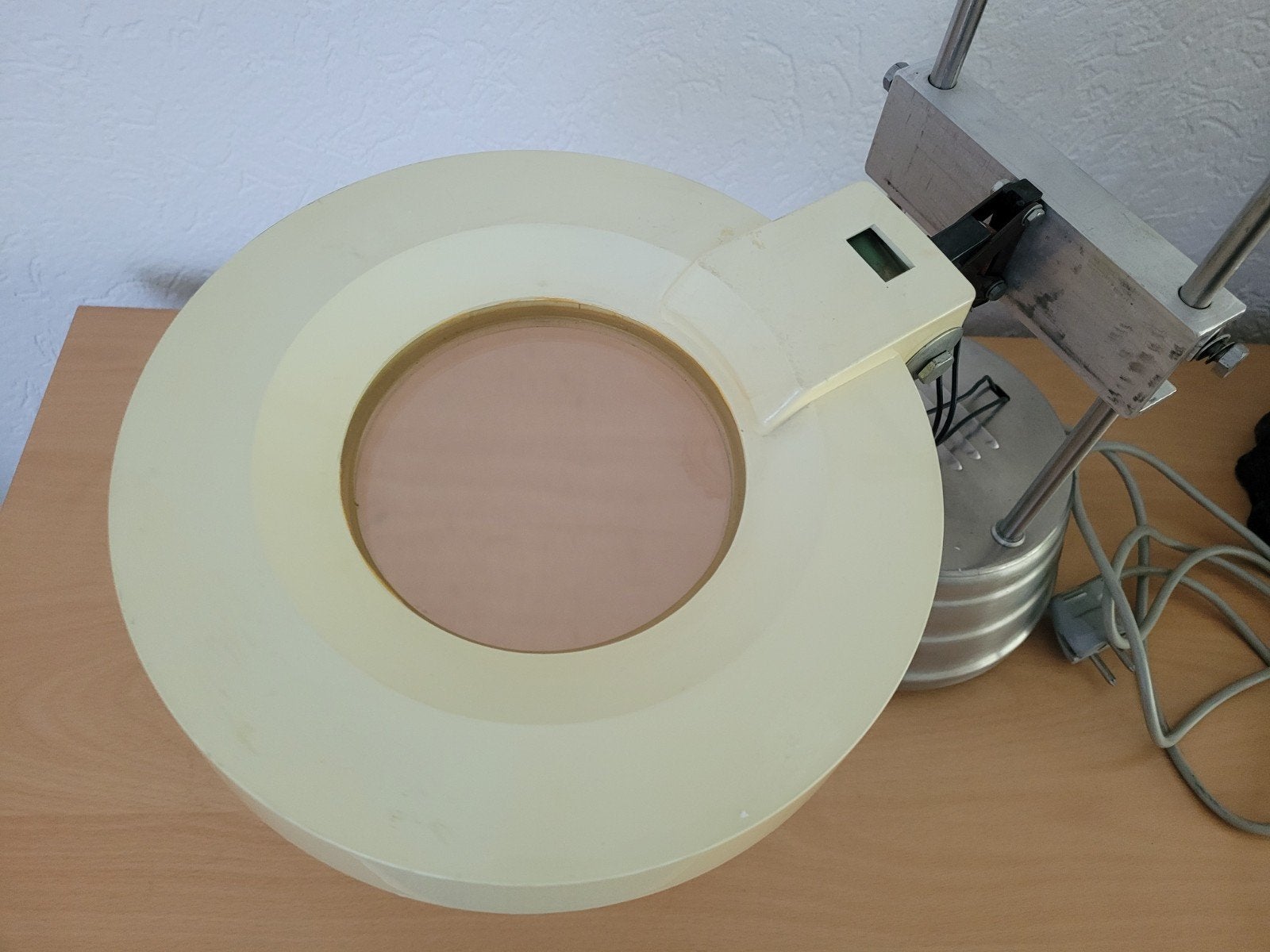 Vintage grote loeplamp met verlichting, Hobby en Vrije tijd, Vergrootglazen, Loepen en Loeplampen, Gebruikt, Niet van toepassing