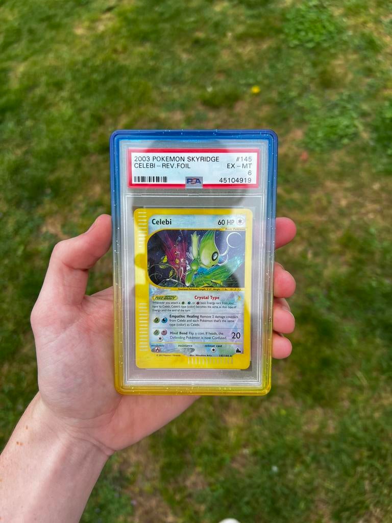 Celebi 145 Reverse Holo Pokemon Kaart PSA 6, Ophalen of Verzenden, Zo goed als nieuw