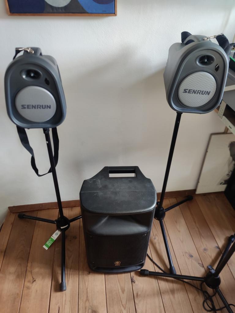 Yamaha MSR 250 P.A. Systeem met Senrun ep 580 p Speakers, Ophalen, Zo goed als nieuw, Minder dan 500 watt, P.A.