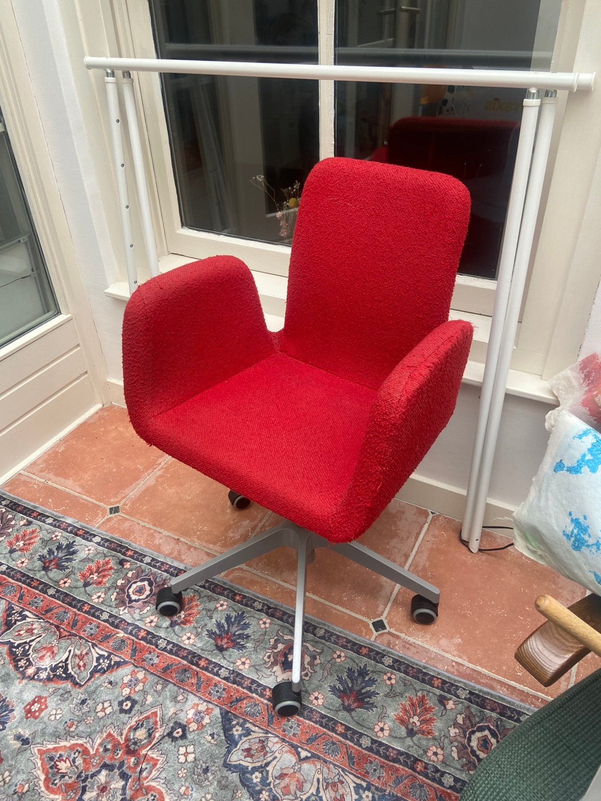 Ikea patrik bureau stoel rood, Ophalen, Zo goed als nieuw, Rood, Bureaustoel