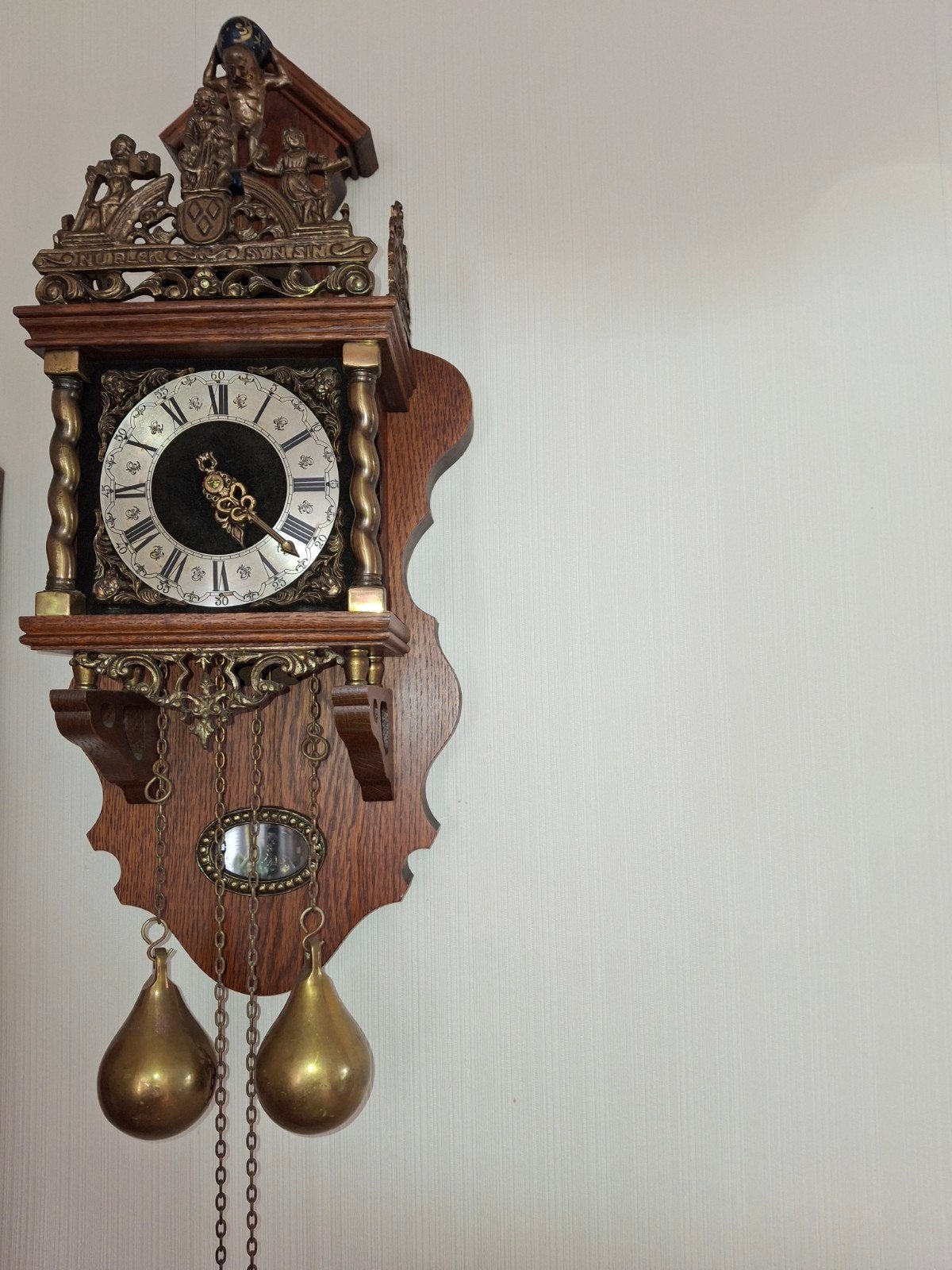 Antieke Friese Staartklok - Wandklok met Gewichten, Antiek en Kunst, Ophalen of Verzenden