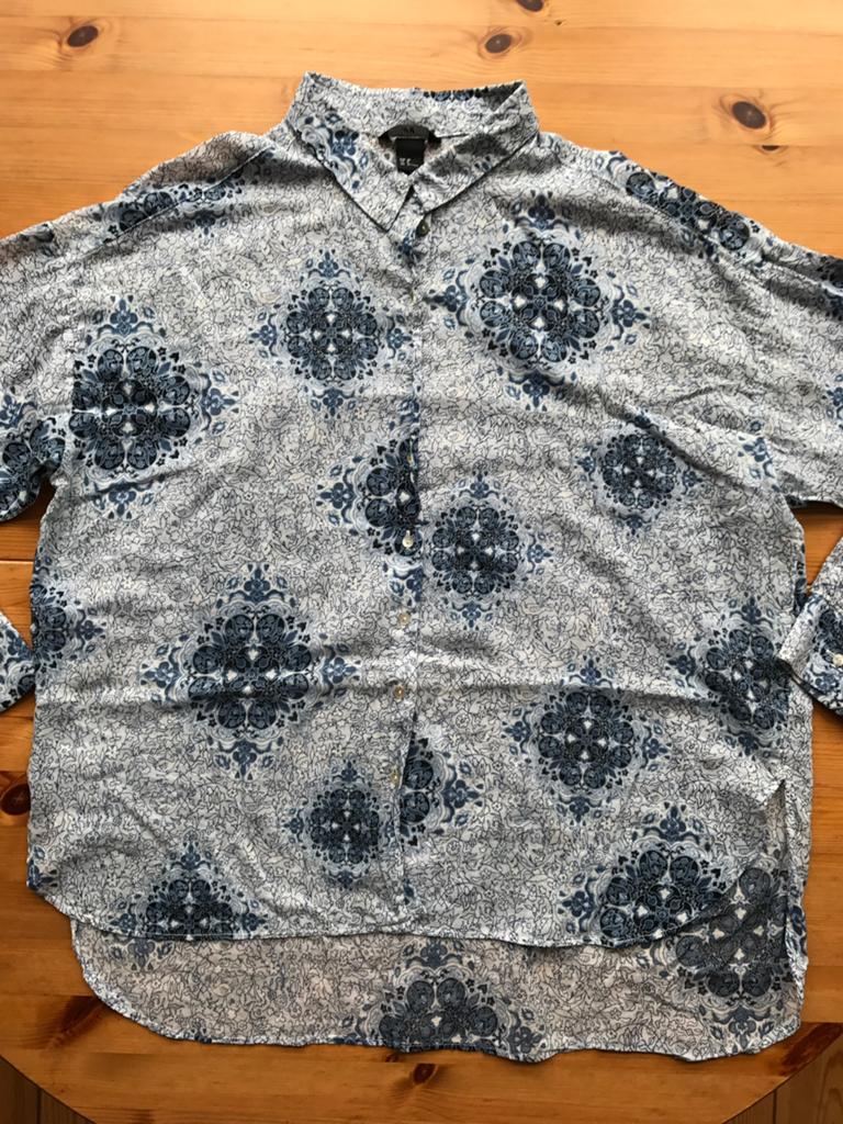 Nieuwe 38 H&M blauwe oversized blouse barok print egf, Maat 38/40 (M), H&M, Blauw, Ophalen of Verzenden