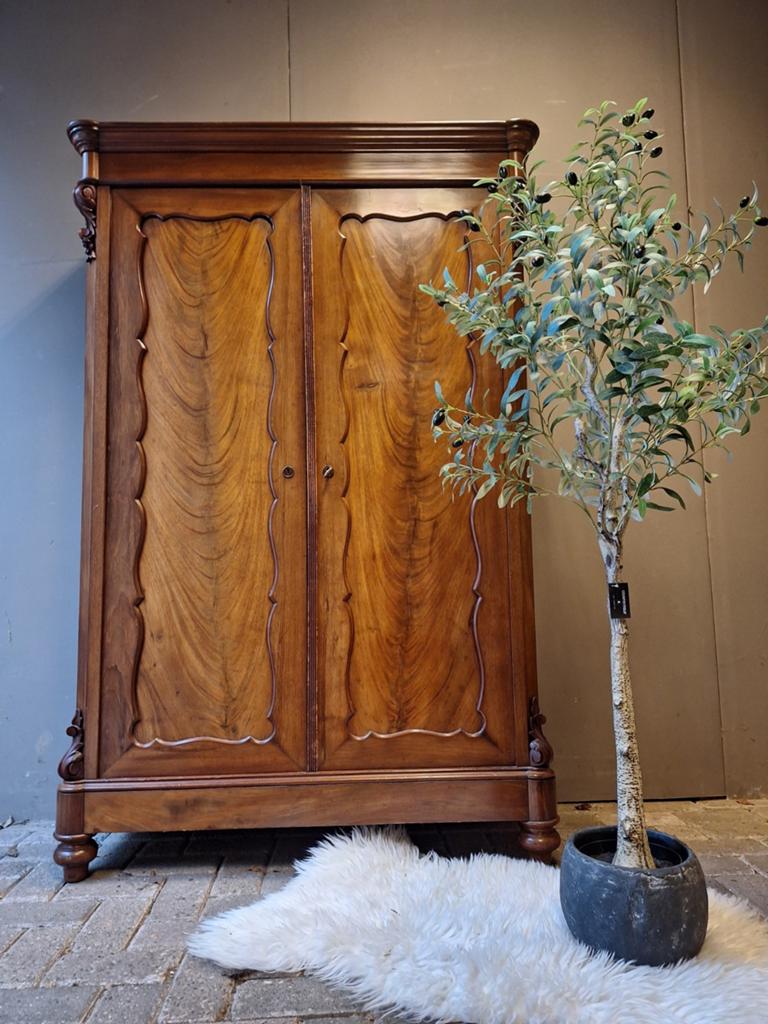 Biedermeier mahonie meidenkast kledingkast bezorgen mogelijk, Ophalen of Verzenden
