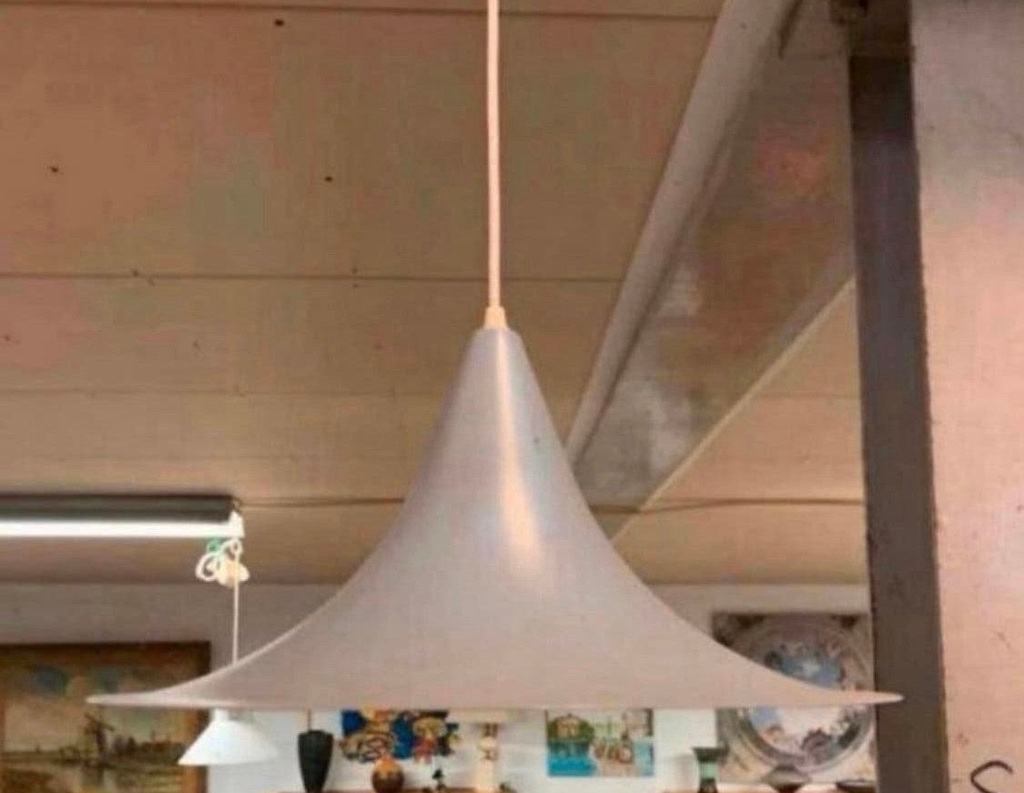 Lamp vintage Deense heksenhoed hanglamp uit jaren 60., Ophalen of Verzenden