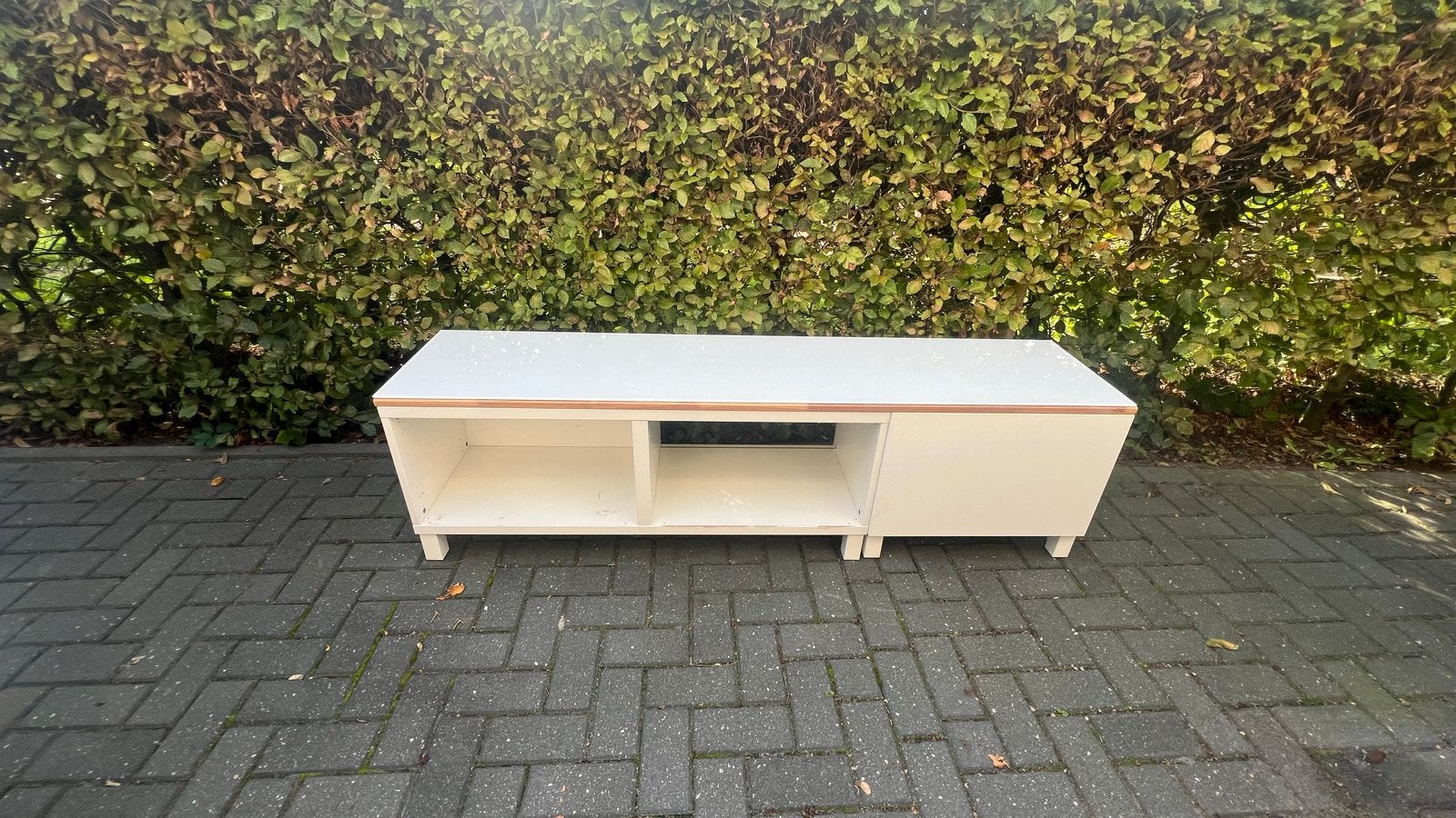 Ikea besta tv-meubel met houten blad 180 cm x 40 x 40 cm, Ophalen, Gebruikt, 100 tot 150 cm, Minder dan 100 cm