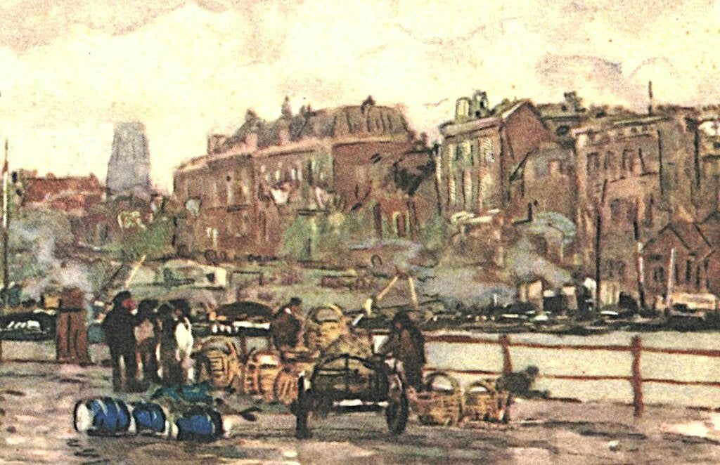 805413	Rotterdam	Bij de Leuvebrug	Nette kaart Onbeschreven, Ophalen of Verzenden, 1940 tot 1960, Ongelopen, Zuid-Holland