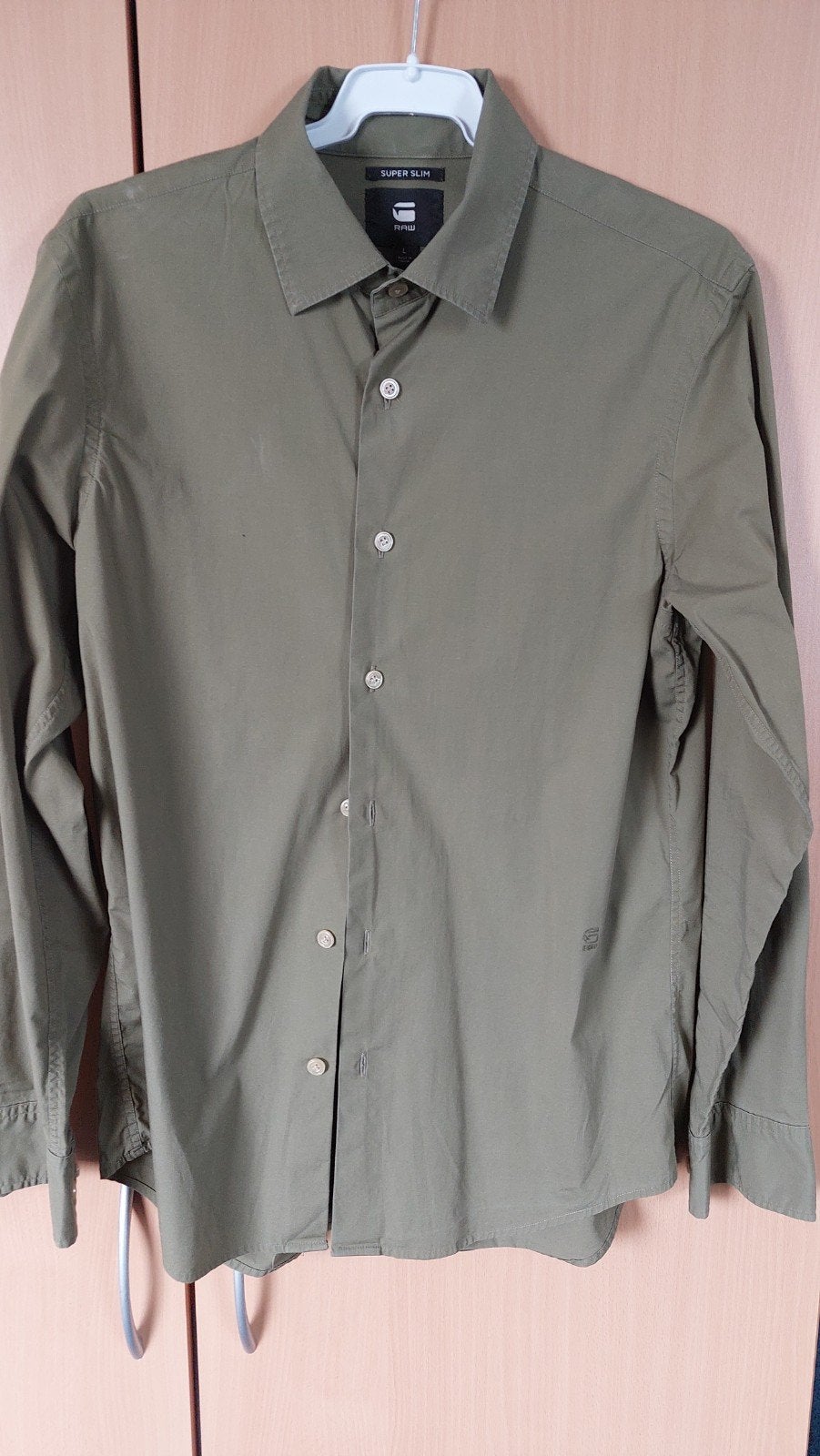 G-Star RAW Super Slim overhemd - Maat L, Ophalen of Verzenden, Halswijdte 41/42 (L), Gedragen, Groen