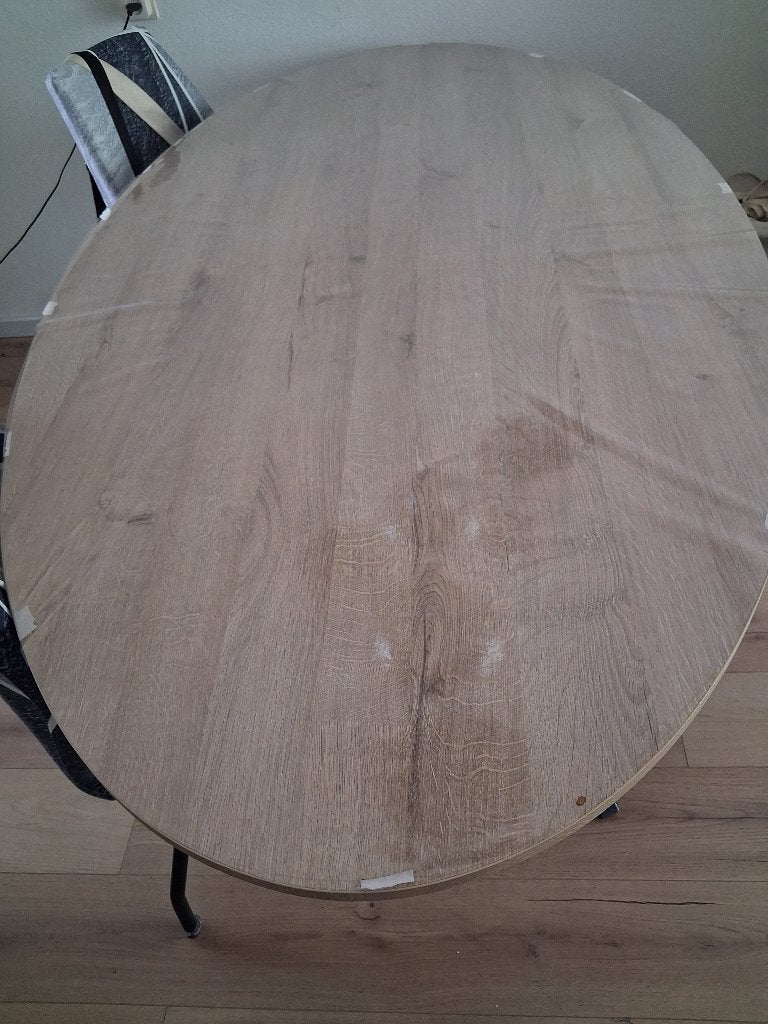 mooi blank eiken ovaal tafel te koop, Ophalen, Modern blank hout, 200 cm of meer, 50 tot 100 cm