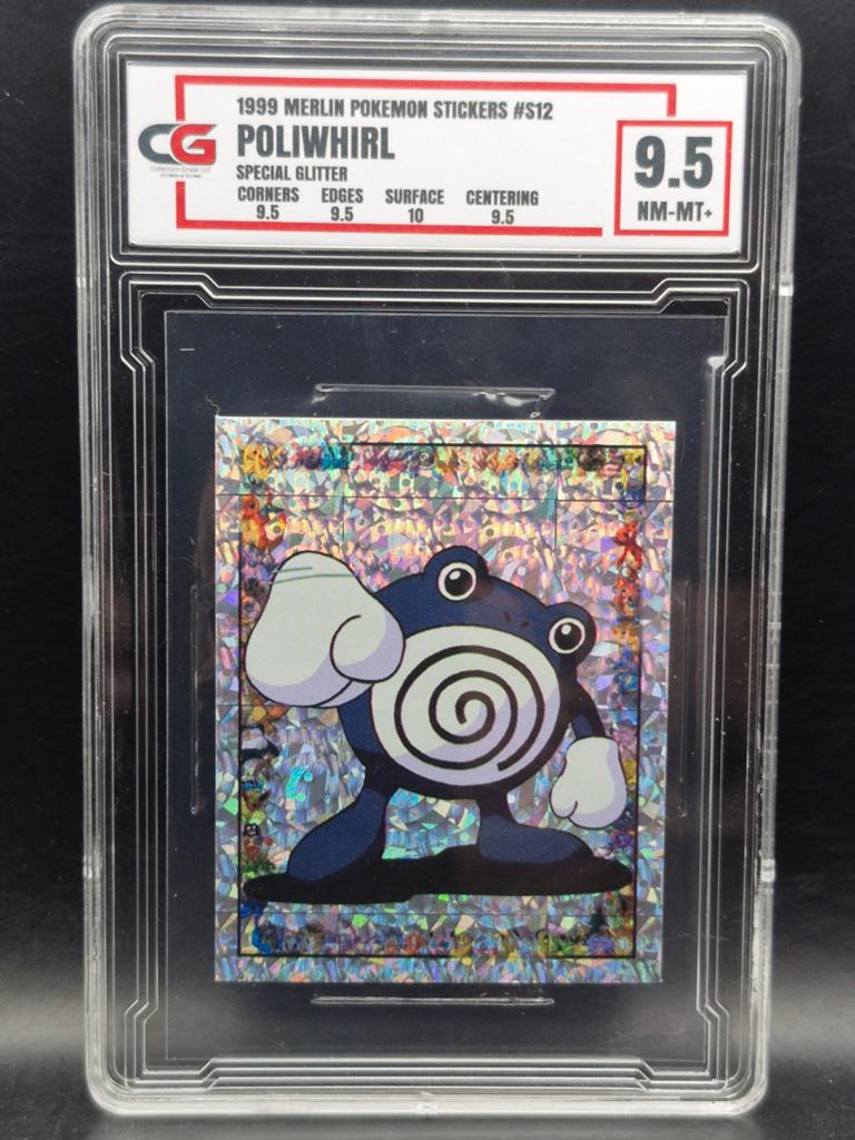 Poliwhirl 1999 pokemon sticker special glitter #s12 CG 9.5, Ophalen, Zo goed als nieuw, Overige typen