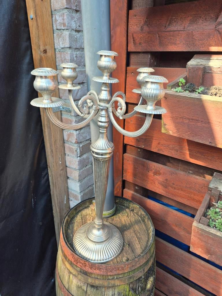 Grote vijfarmige kandelaar 62 cm hoog, Ophalen of Verzenden