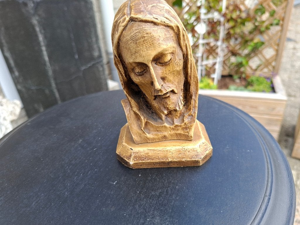 hand gemaakte hout snijwerk houten hooft van jozef, Antiek en Kunst, Antiek | Religie, Ophalen of Verzenden