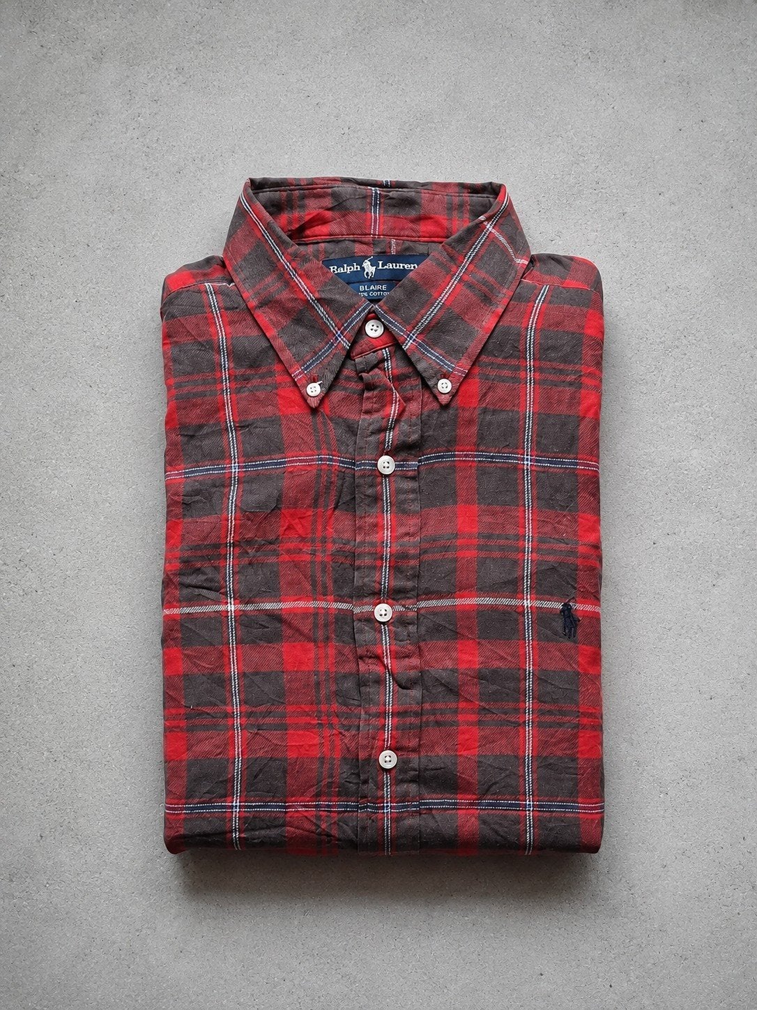 Ralph Lauren Longsleeve Overhemd | Heren | Rood Geruit | L, Ophalen of Verzenden, Zo goed als nieuw, Rood, Ralph Lauren