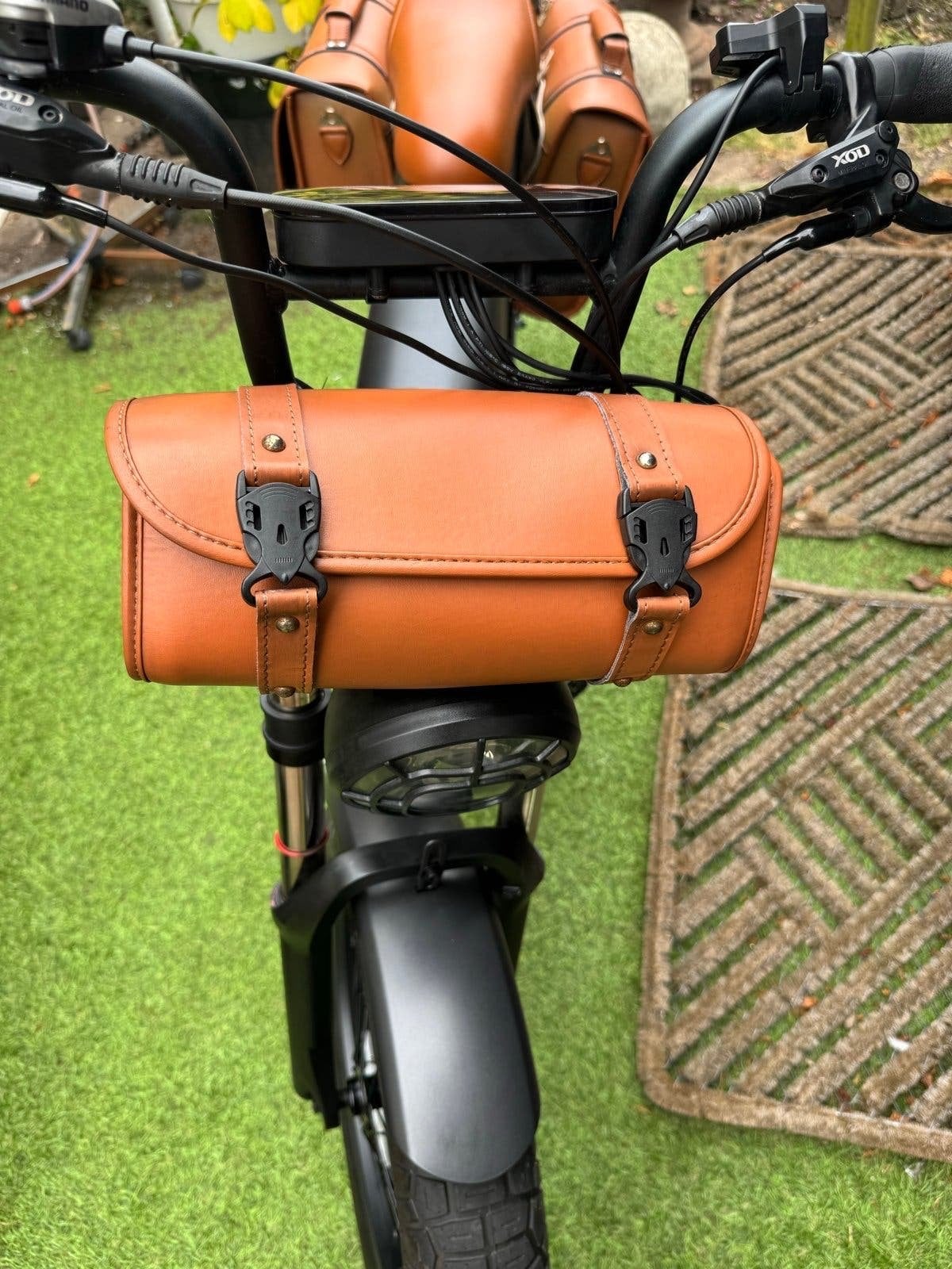 Leren stuurtas voor fiets of e-bike - Bruin, Fietsen en Brommers, Fietsaccessoires | Fietstassen, Rictor, Rictor, Ophalen of Verzenden