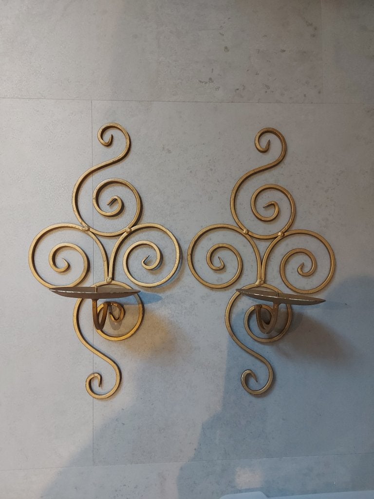 Brocante kandelaars, Huis en Inrichting, Woonaccessoires | Kandelaars en Kaarsen, Ophalen of Verzenden, Zo goed als nieuw, Goud