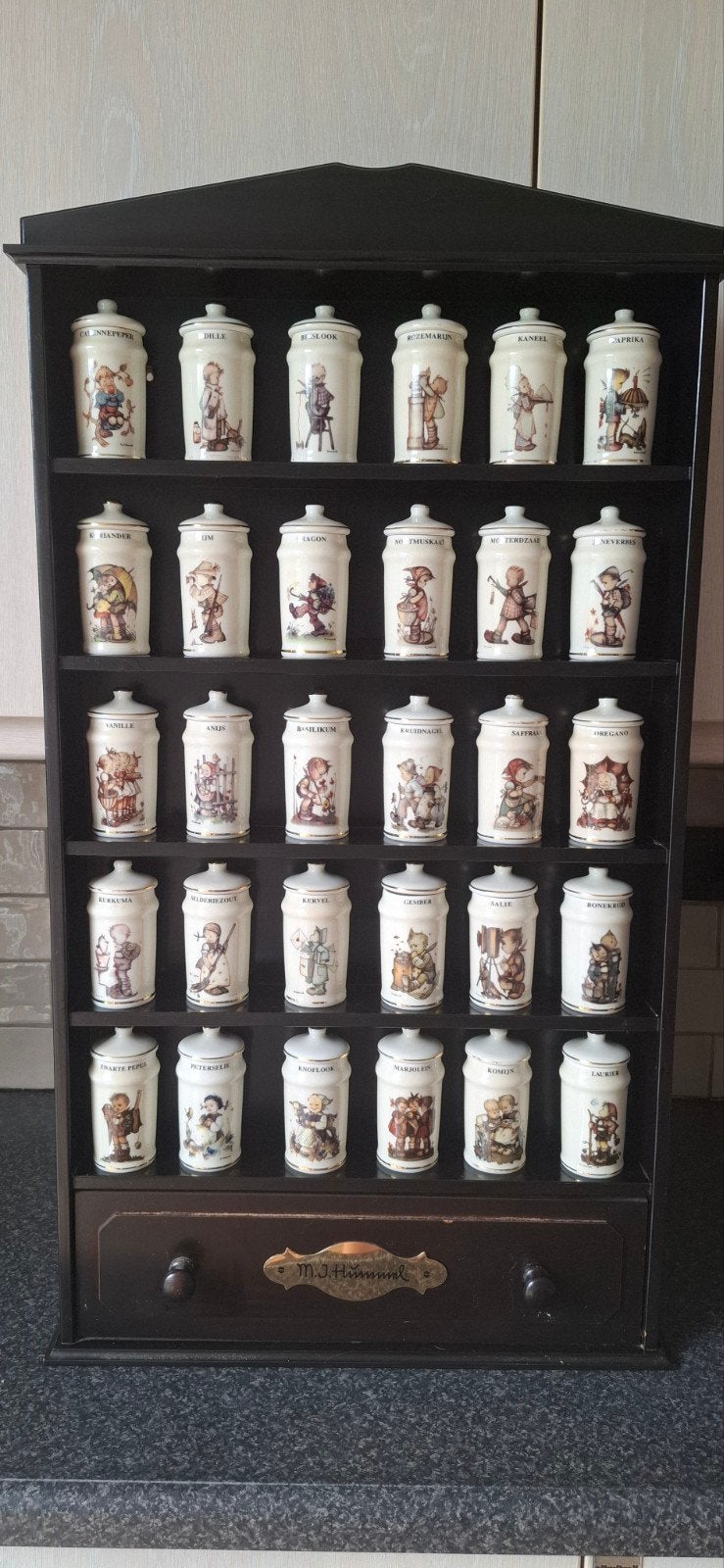 Hummel Kruidenpotjes Collectie met Rek en Certificat, Ophalen