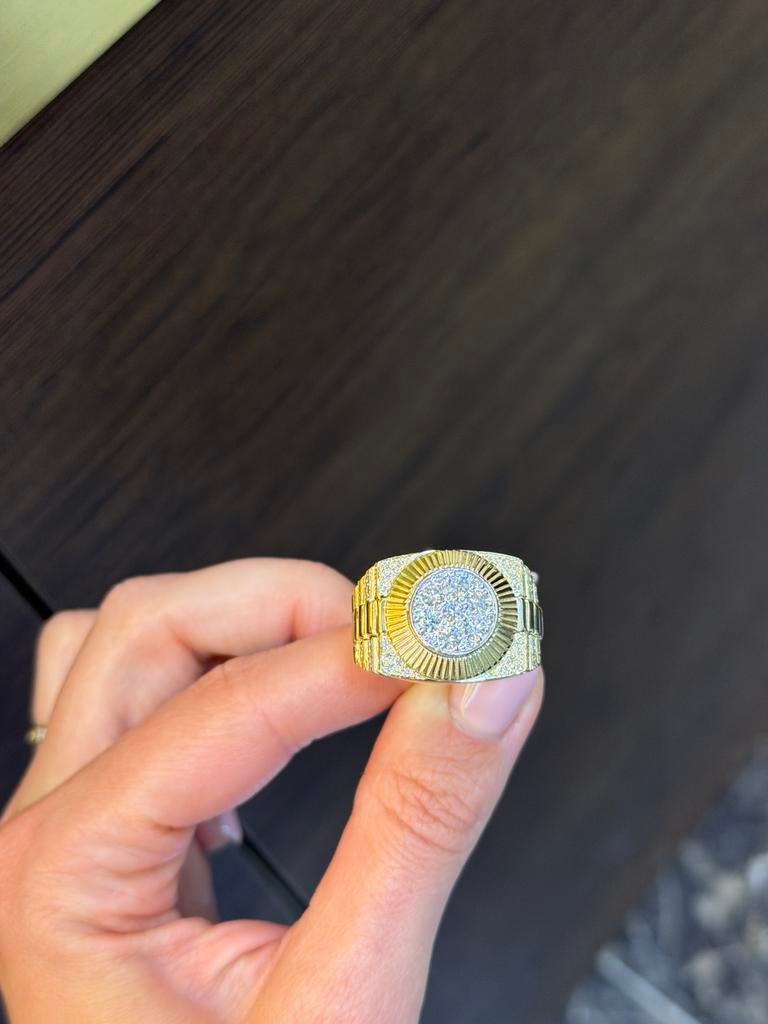 14KT Goud - 15.2 Gram - Labdiamanten, Sieraden, Tassen en Uiterlijk, Ringen, Ophalen, 20 of groter, Heer, Nieuw