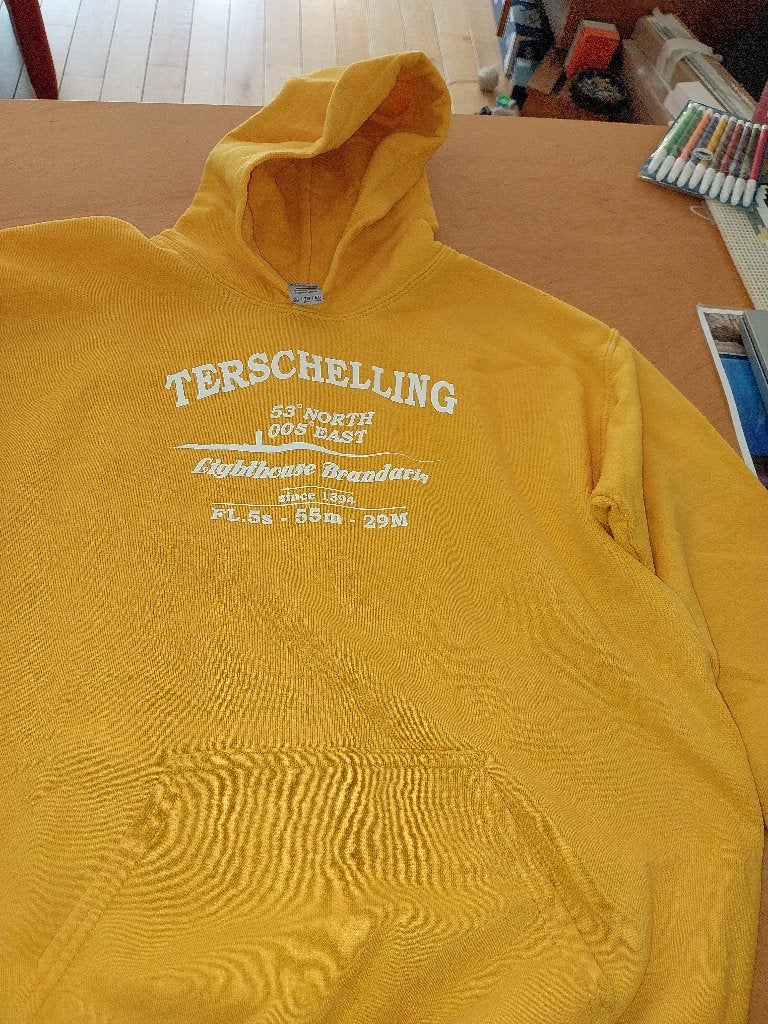 Terschelling hoodie, Ophalen, Geel, Terschelling, Zo goed als nieuw