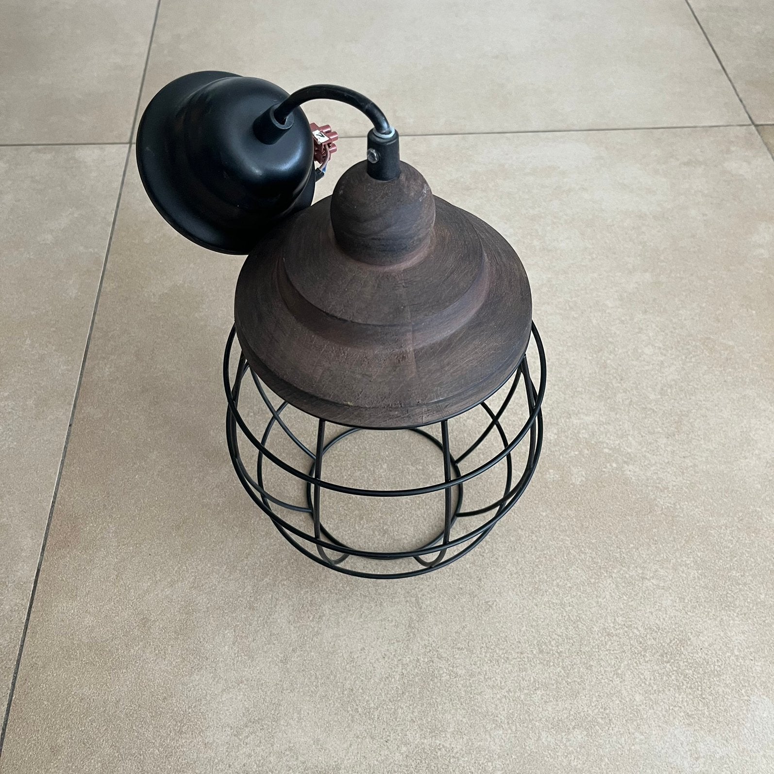 Eglo hanglamp industriële look - E27 lampfitting, Ophalen of Verzenden, Minder dan 50 cm, Hout, Landelijk