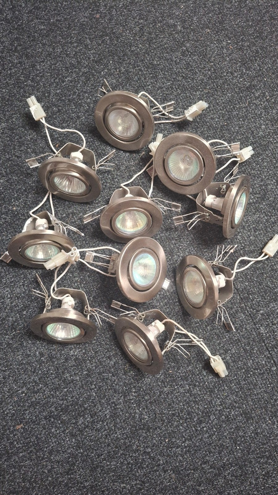8x metalen spotjes met stekker, Ophalen of Verzenden