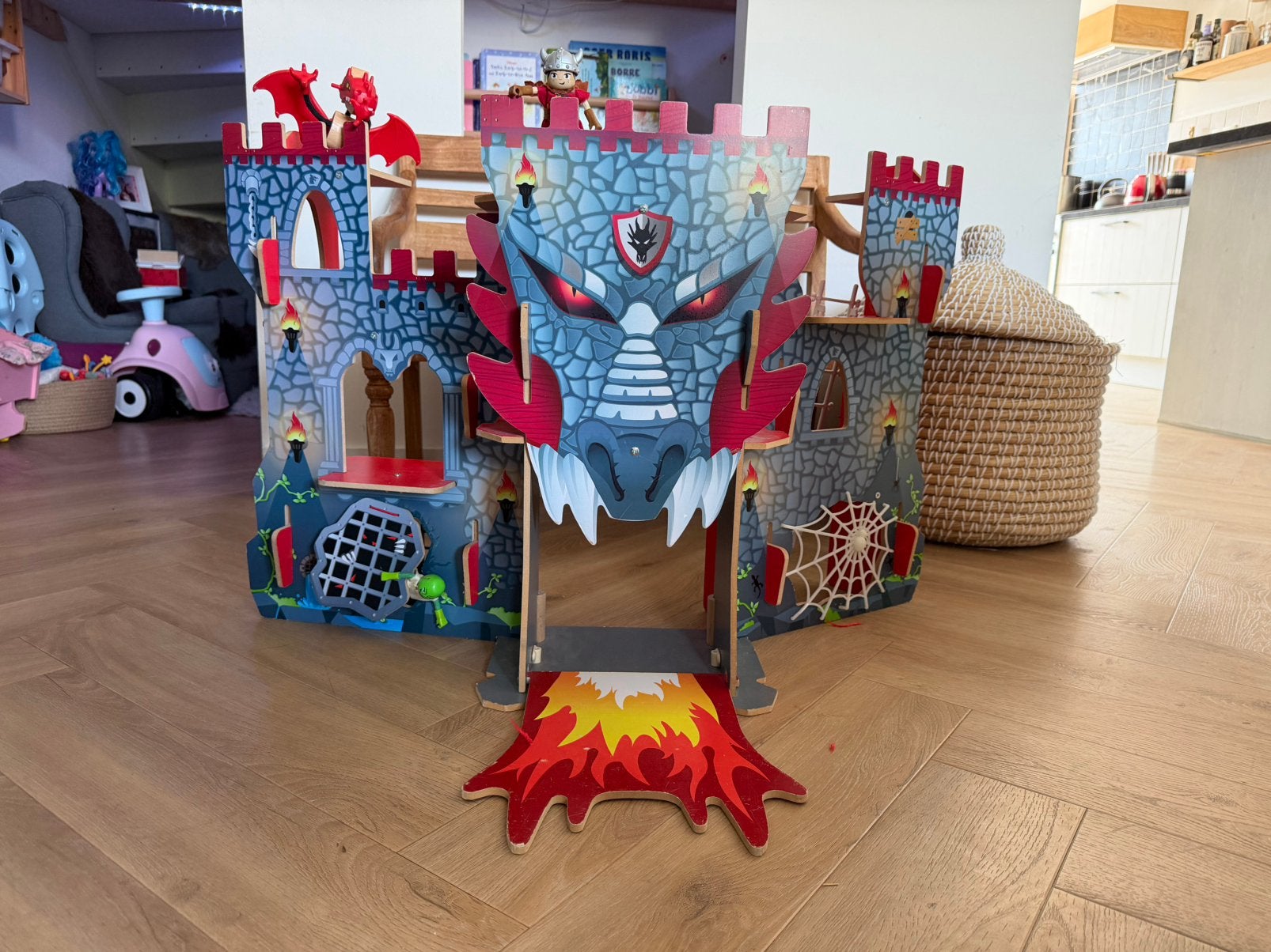 Hape houten Viking kasteel met figuren, Kinderen en Baby's, Ophalen, Gebruikt, Overige typen