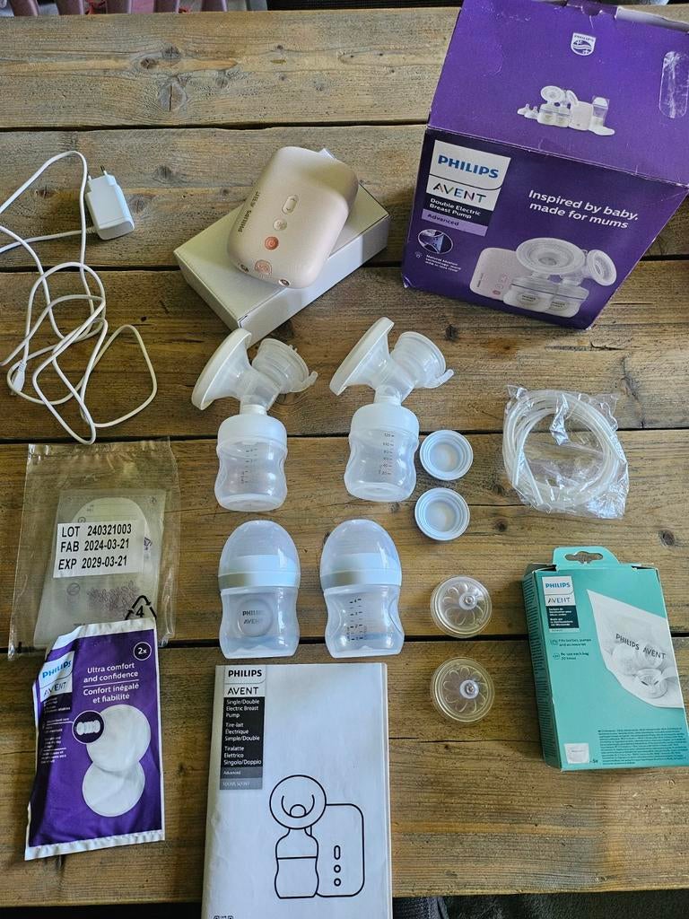Philips avent dubbele elektrische borstkolf overcompleet, Ophalen, Zo goed als nieuw, Borstkolf