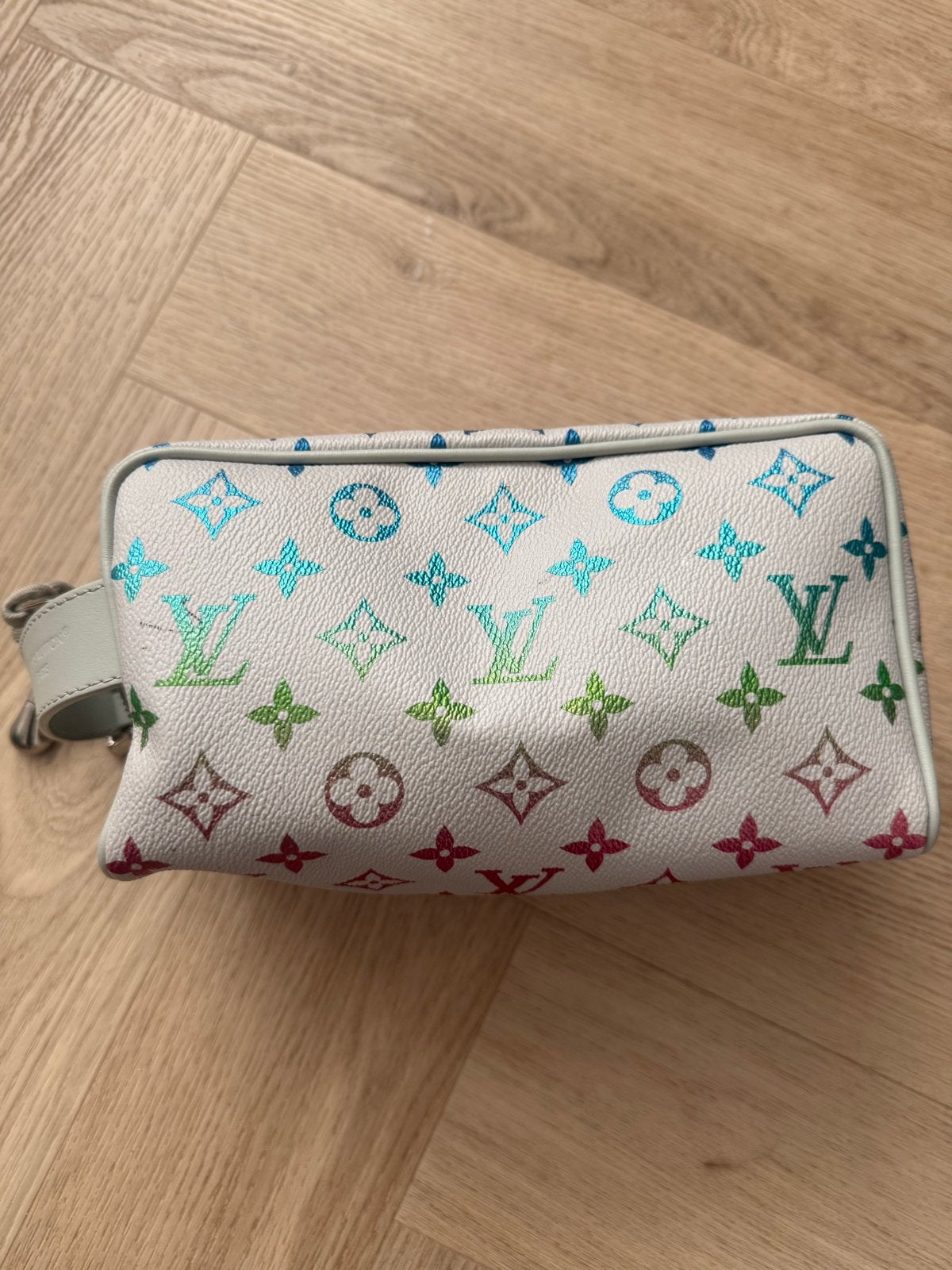 Louis Vuitton Pochette met kleurrijk monogram, Ophalen of Verzenden, Gebruikt, Wit, Avondtasje