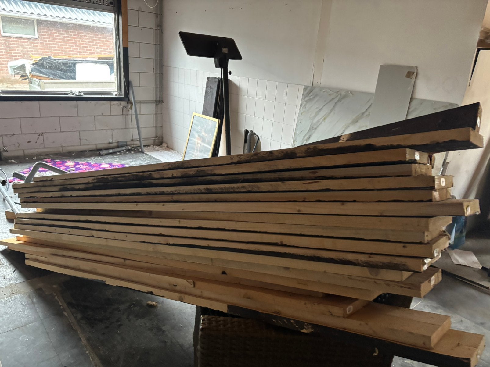 30 x 250cm steigerplanken, Doe-het-zelf en Verbouw, Ophalen, Gebruikt, 25 tot 50 mm, 200 tot 250 cm