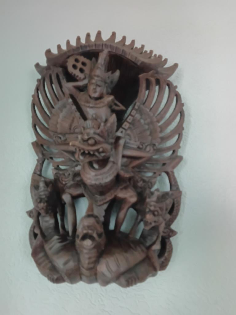 Houten Balinese Garuda Wanddecoratie, Antiek en Kunst, Ophalen, Overige onderwerpen, 50 - 100 cm, Handgemaakt