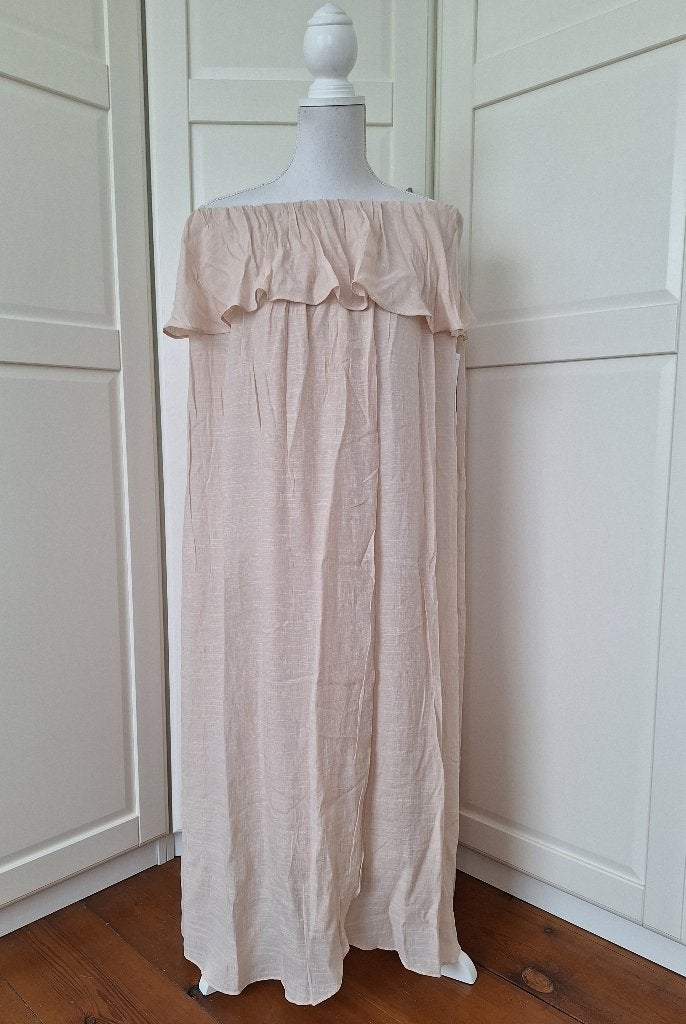 H&M nieuwe zandkleurige strapless (strand) jurk XL XXL, H&M, Beige, Maat 46/48 (XL) of groter, Nieuw