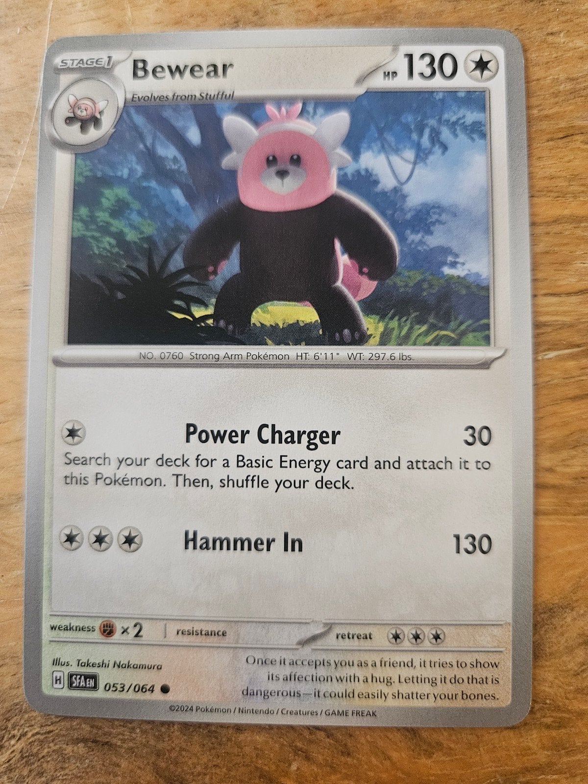 Pokémon Kaart Bewear 053/064 - Nieuwstaat, Hobby en Vrije tijd, Ophalen of Verzenden, Zo goed als nieuw, Losse kaart