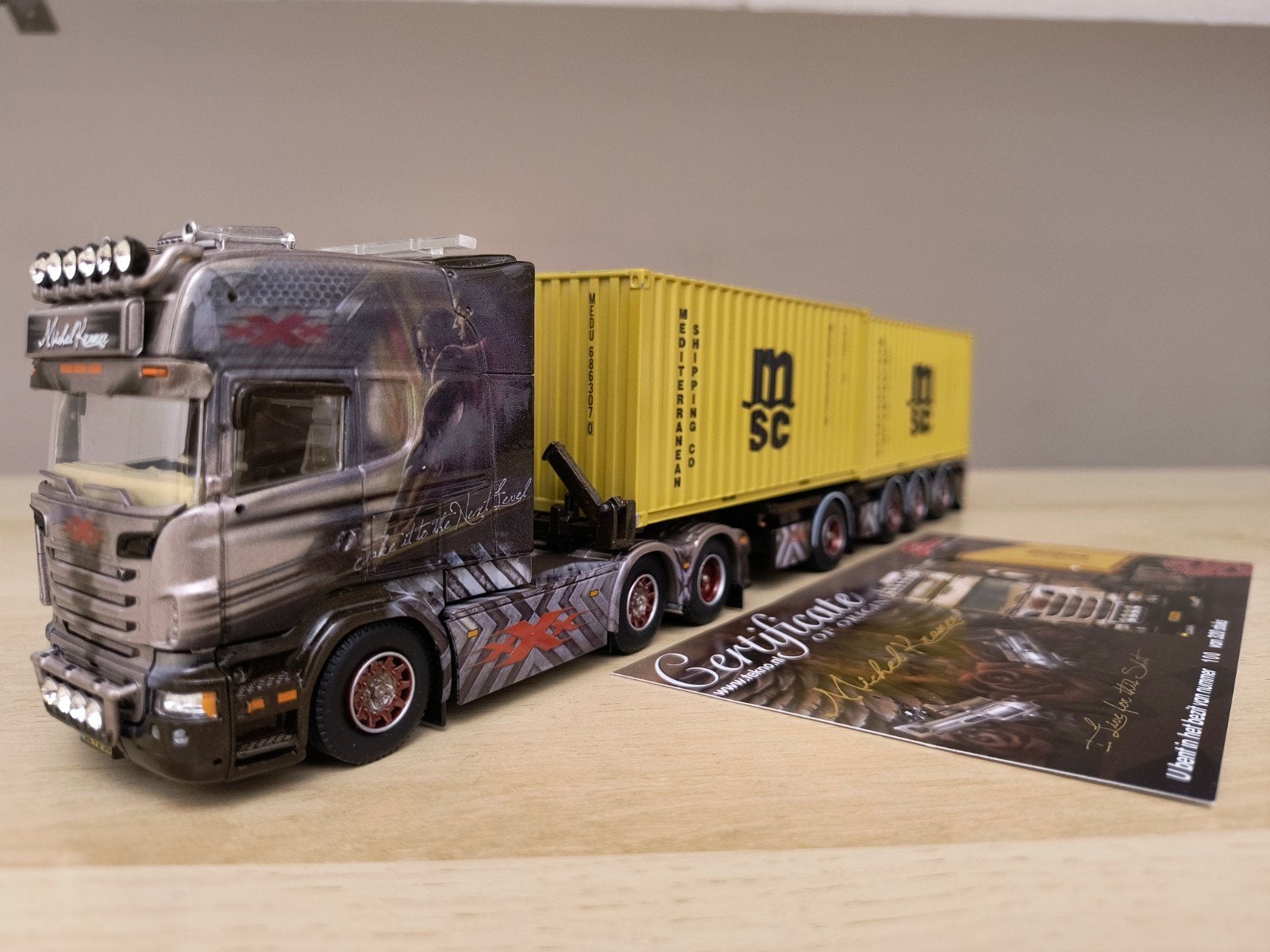 Tekno Scania Michel Kramer, Ophalen of Verzenden, Zo goed als nieuw, Bus of Vrachtwagen, Tekno