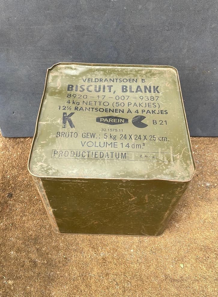 Blikken Veldrantsoen B noodrantsoen Biscuit, Ophalen of Verzenden, Landmacht, Nederland