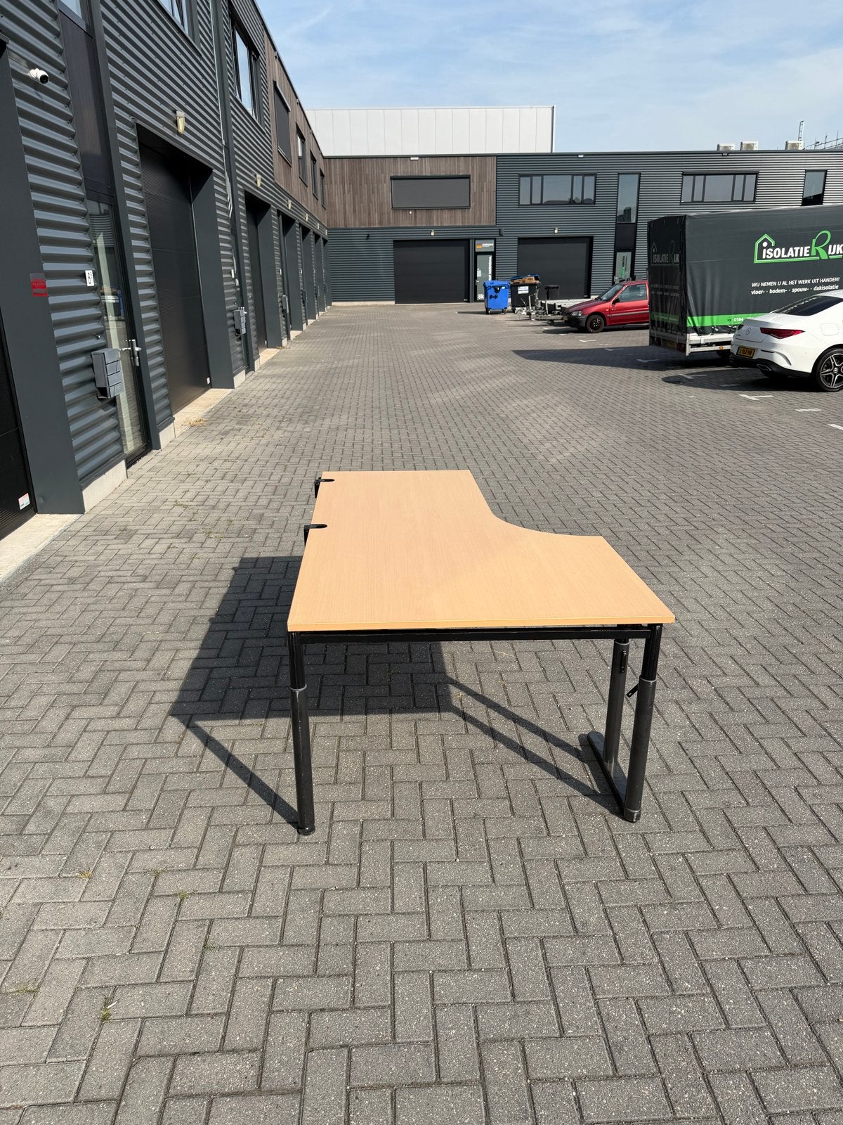 Ruim hoekbureau tafel voor maar 20, Ophalen, Demontabel, Gebruikt, Hoekbureau