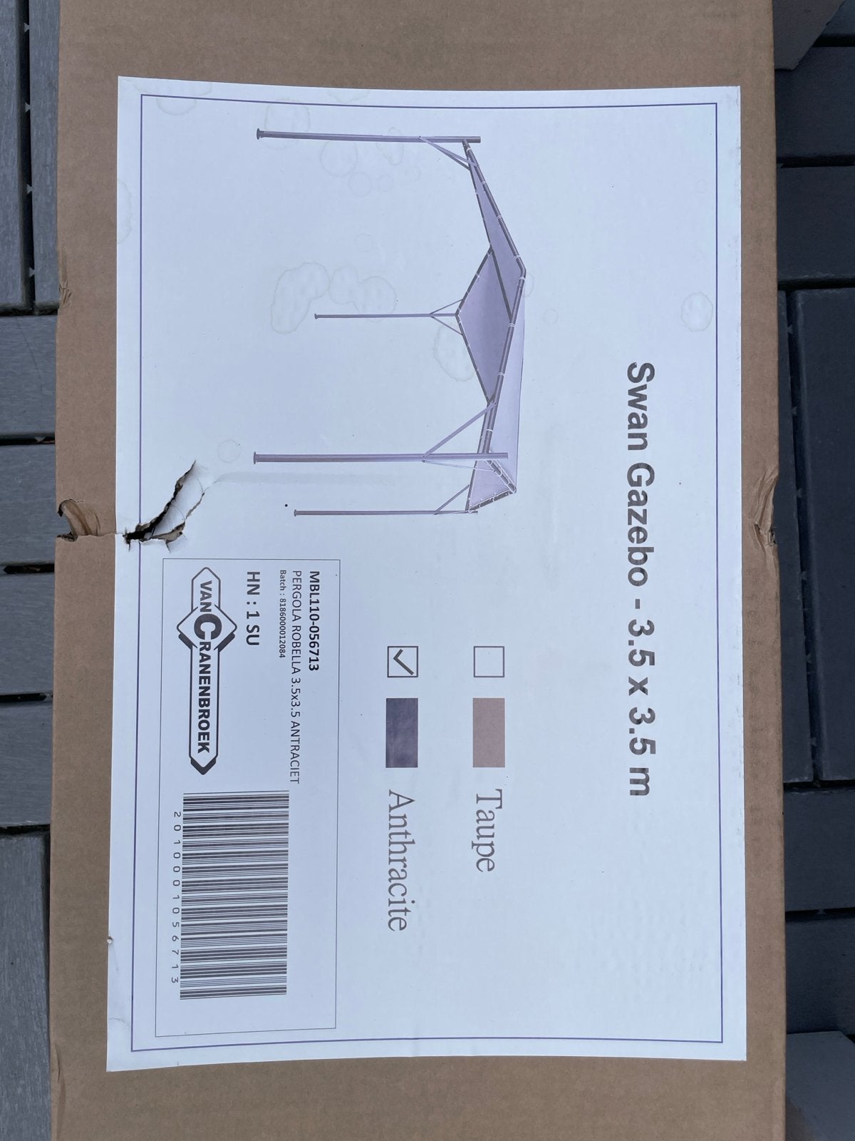 Nieuwe Pergola 3.5x3.5m, Ophalen, Minder dan 4 meter, Nieuw, Minder dan 5 meter