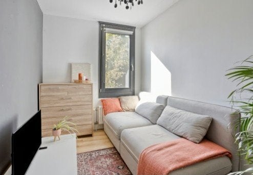 IKEA VALLENTUNA lichtgrijze modulaire bank, Huis en Inrichting, Banken | Bankstellen, Ophalen, 150 tot 200 cm, Tweepersoons, 75 tot 100 cm
