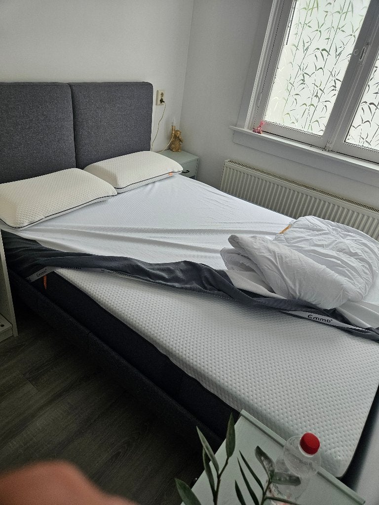 Emma bed, Ophalen, Wit, Tweepersoons, 140 cm