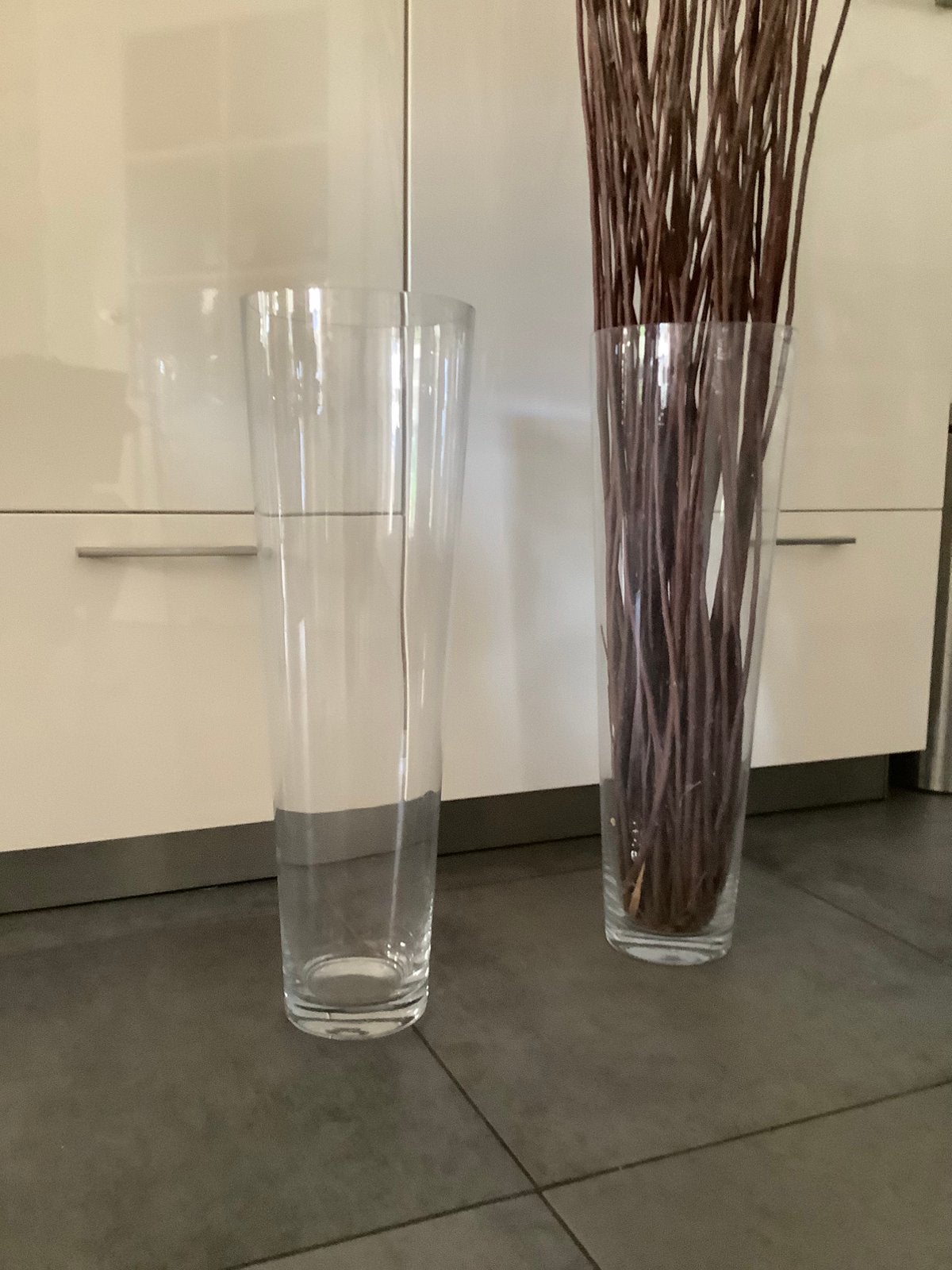 Glazen Vaas Met Of Zonder Siertakken, Huis en Inrichting, Woonaccessoires | Vazen, Ophalen, Transparant, 70 cm, Glas