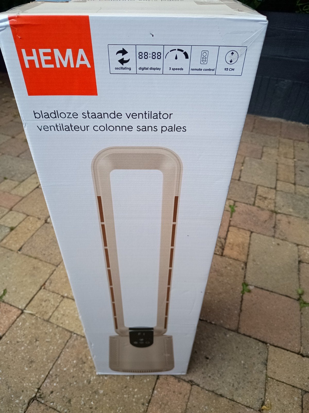 Hema Bladloze Staande Ventilator met Afstandsbediening, Ophalen of Verzenden, Ventilator met afstandsbediening, Statiefventilator