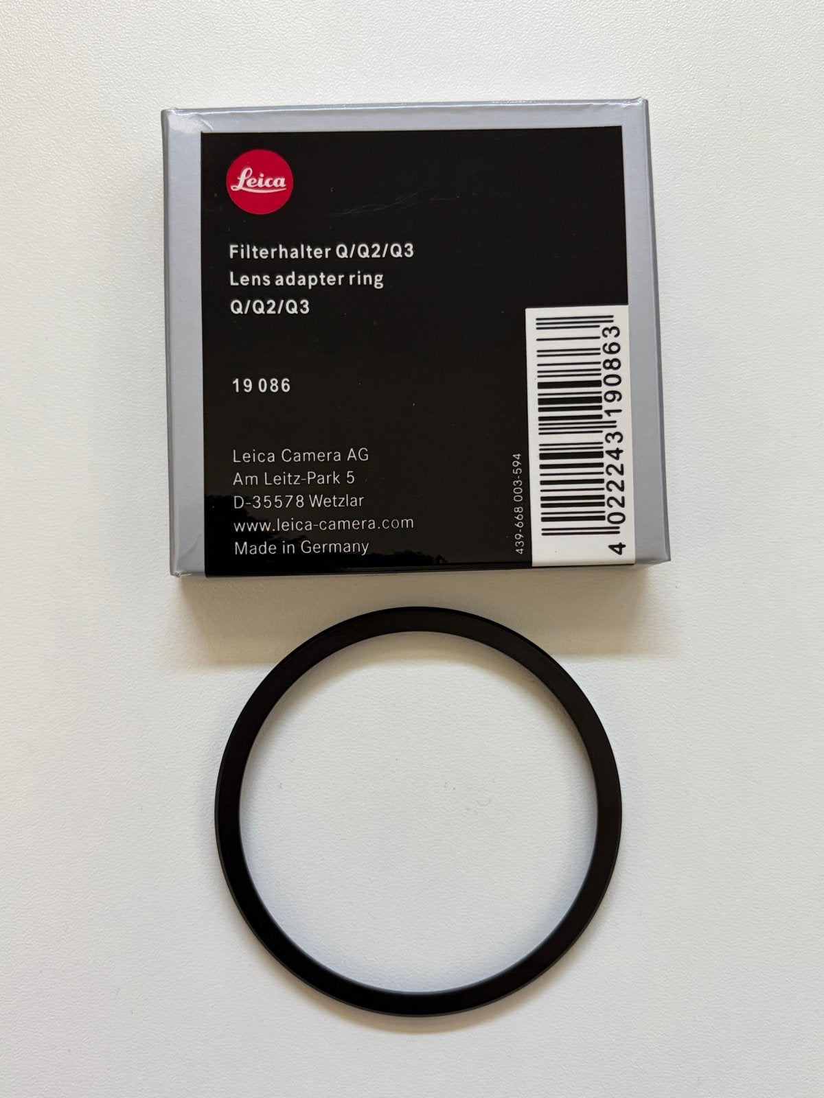 Leica Lens bescherm ring voor Q, Q2, Q3, Audio, Tv en Foto, Ophalen of Verzenden, Nieuw, Overige Merken, Geen optische zoom