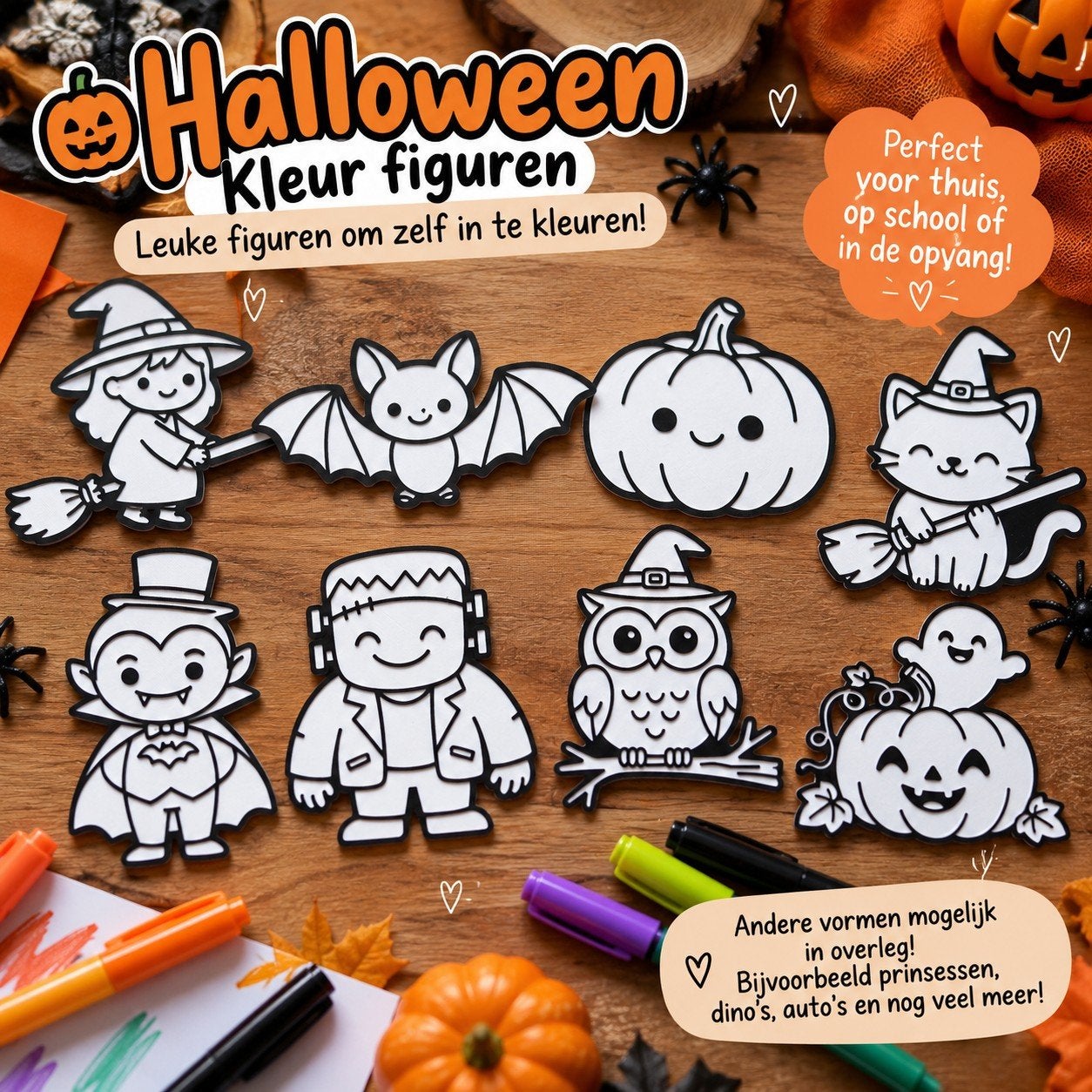 Halloween kleurfiguren – leuke creatieve activiteit!, Ophalen of Verzenden, Nieuw