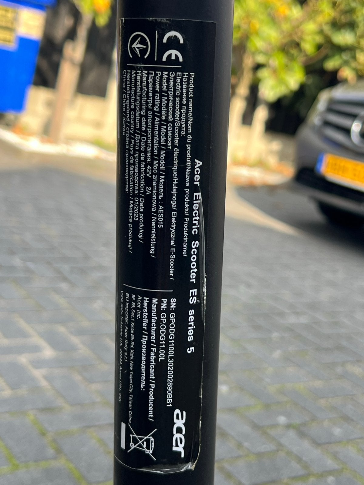 Acer Electric Scooter ES series 5 E-step, Ophalen, Info@acer.com, Zo goed als nieuw, Europalaan 89, 5232 BC 's-Hertogenbosch
